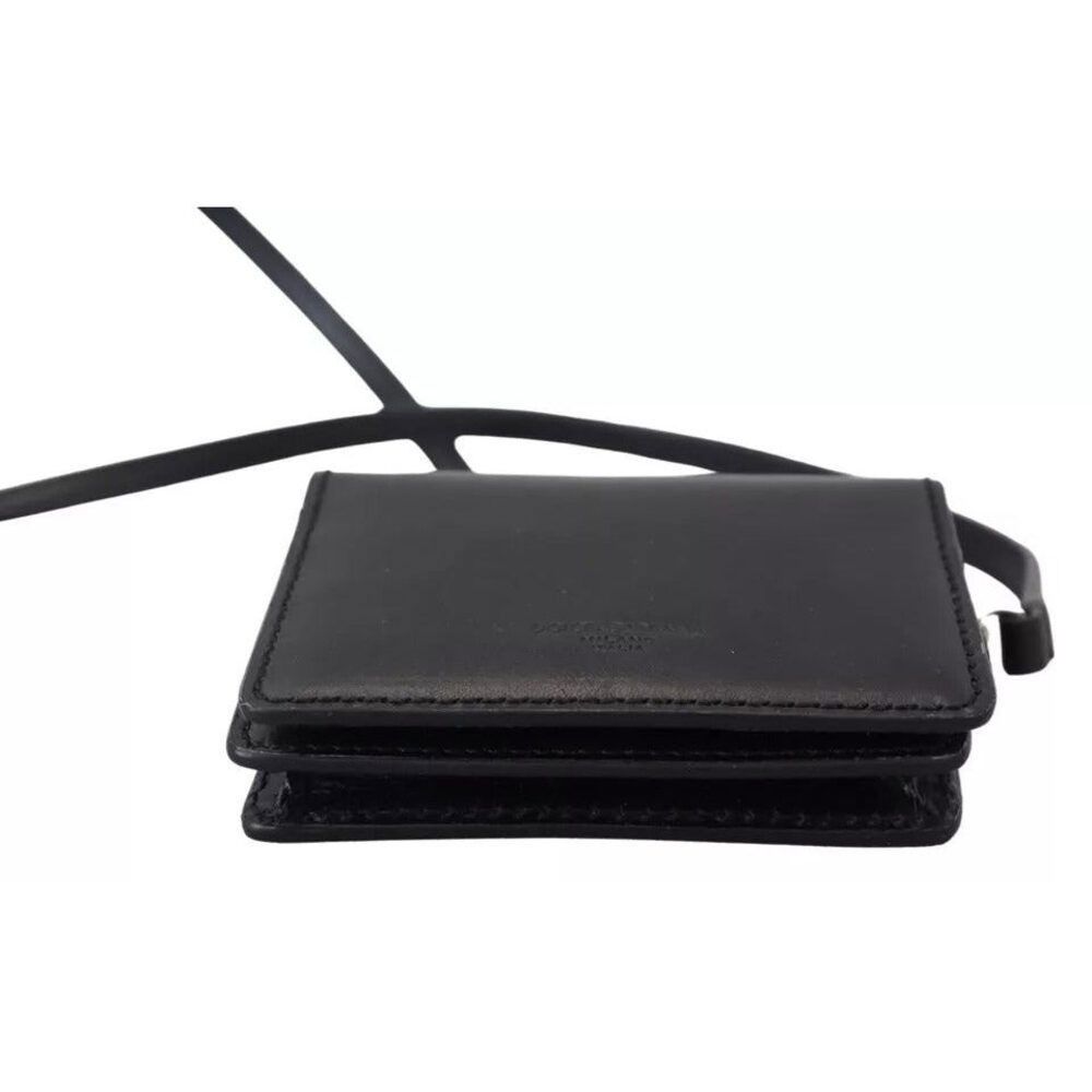 Dolce & Gabbana Dolce & Gabbana Black Leather Bifold Shoulder Sling Women Wa Size ONE SIZE - 6 Thumbnail