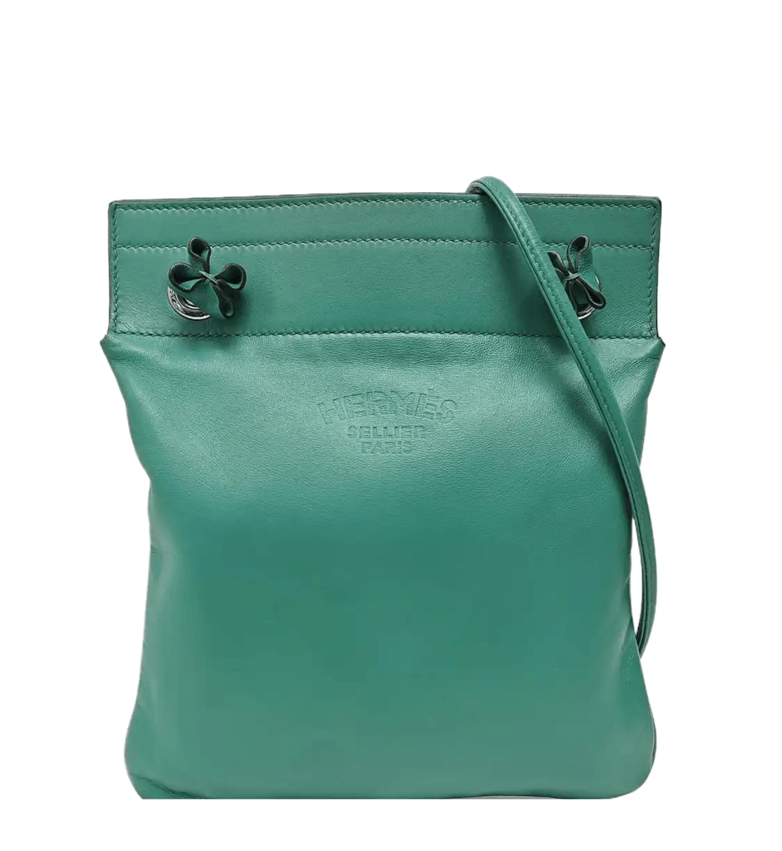 Hermes Aline Vert Criquet Swift Cowhide Leather Crossbody Bag Shoulder Bag Silve in Green, Women's