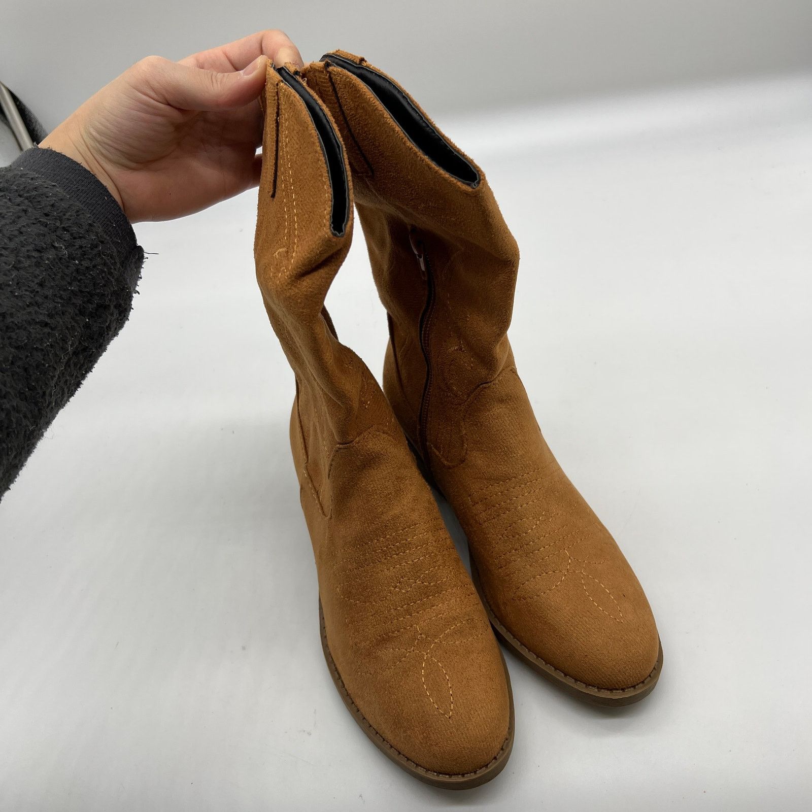 Other Womens Western Heel Booties Brown Cowboy Boots Size 6US Size US 6 / IT 36 - 2 Thumbnail