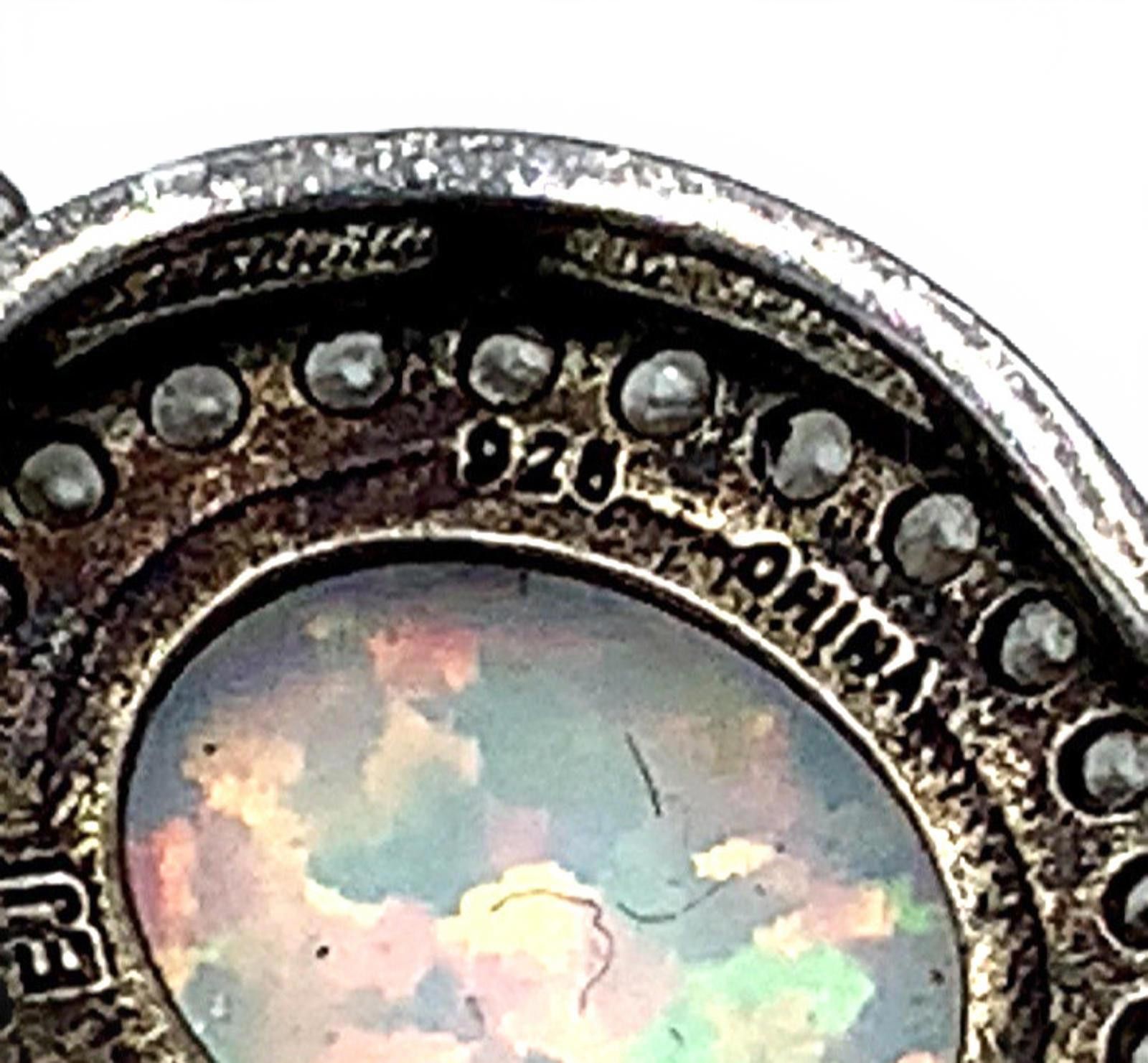 Lauren Ralph Lauren EJI Sterling Silver Opal & Diamond Dangle Earrings Size ONE SIZE - 4 Thumbnail