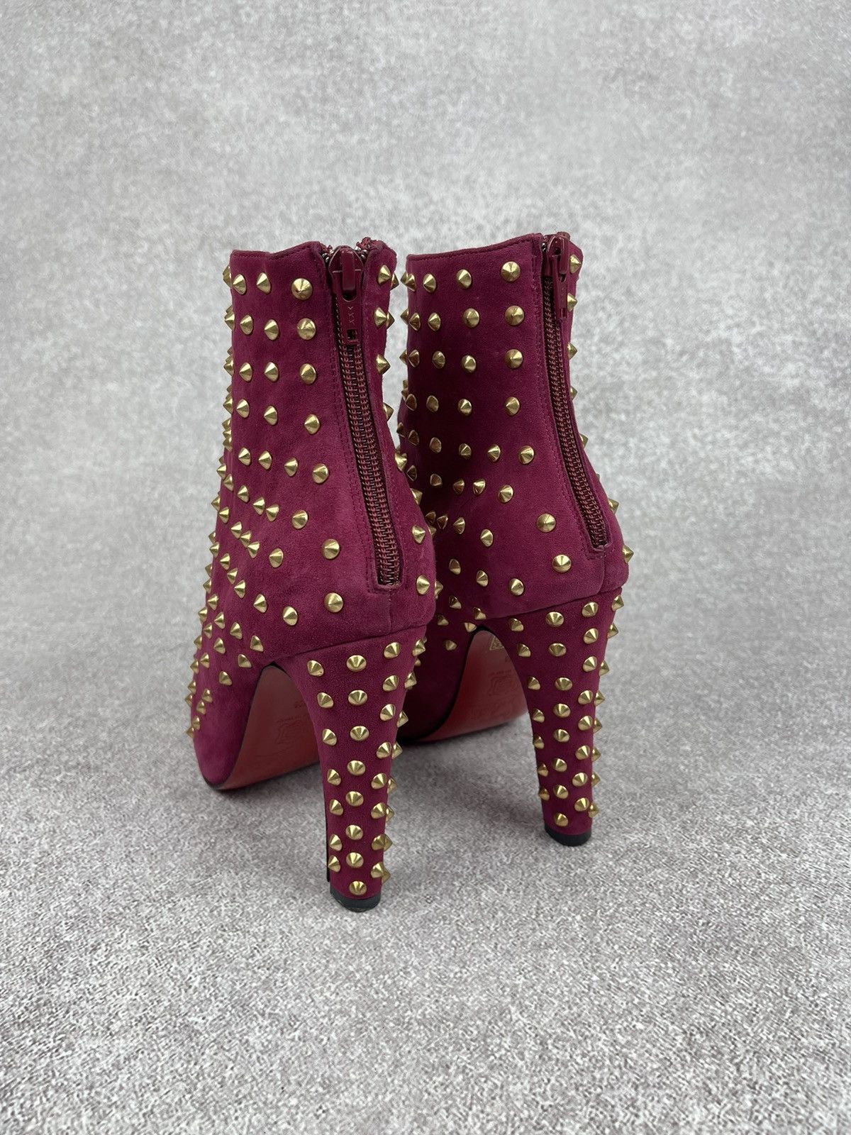 Christian Louboutin Christian Louboutin Ariella Clou Pink Suede Ankle Boots Size US 7.5 / IT 37.5 - 5 Thumbnail