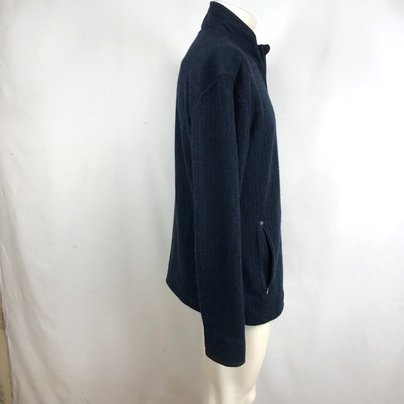 Prana Prana Full Zip Sweater Jacket Mens L Navy Blue Ribbed Knit Fleece Lined Pockets Mock Neck Size US L / EU 52-54 / 3 - 4 Thumbnail