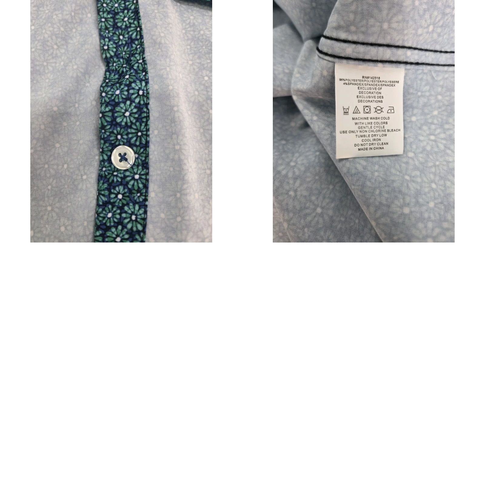Vintage Nick Graham Everywhere Men Short Sleeve Button Up Modern Fit Shirt XL Blue/Green Geometric Pattern Size US XL / EU 56 / 4 - 8 Thumbnail