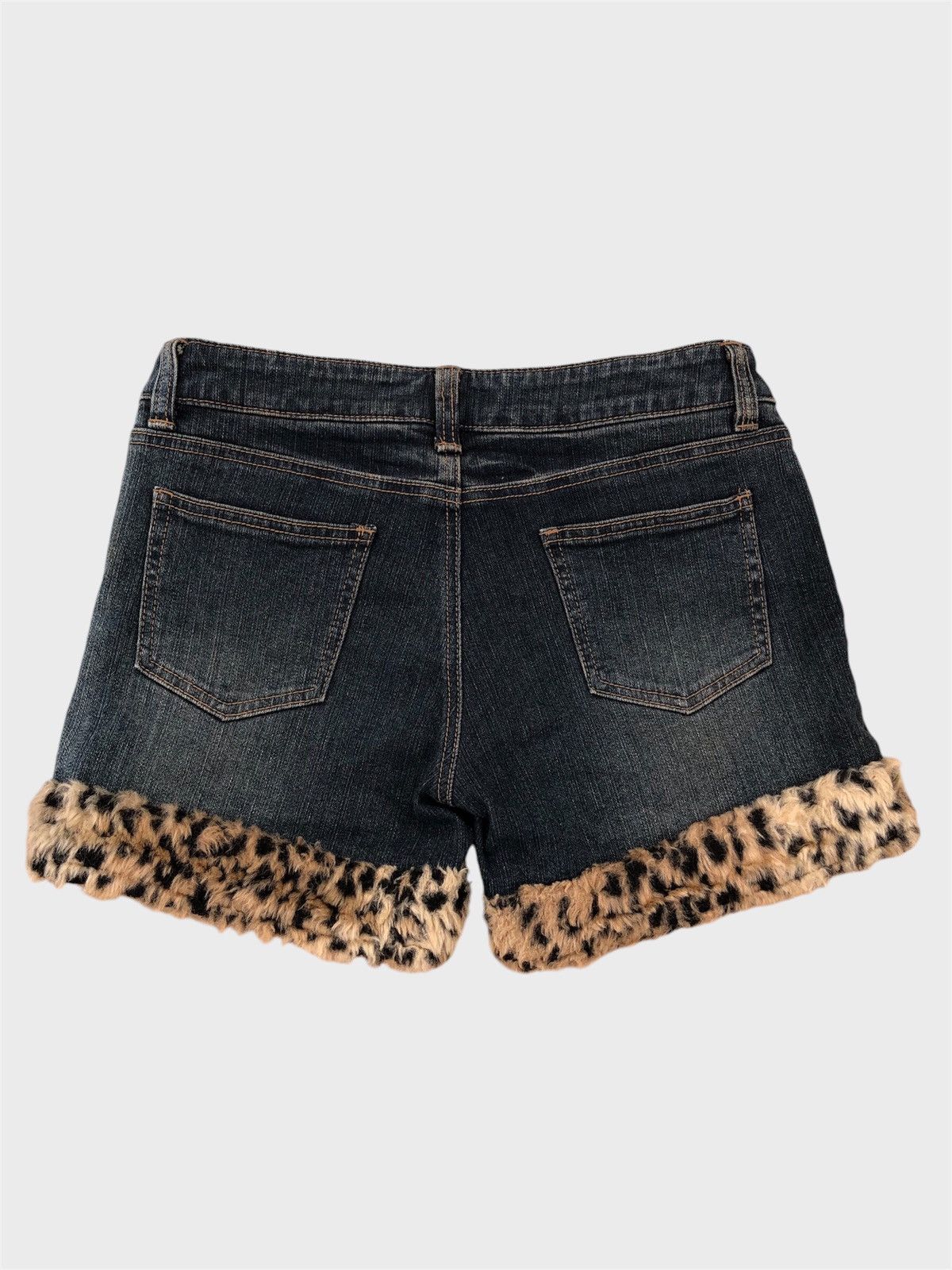 Vintage Colza Japanese Brand Y2k Leopard Fur Faux Sexy Hotpants Size 31" - 2 Thumbnail