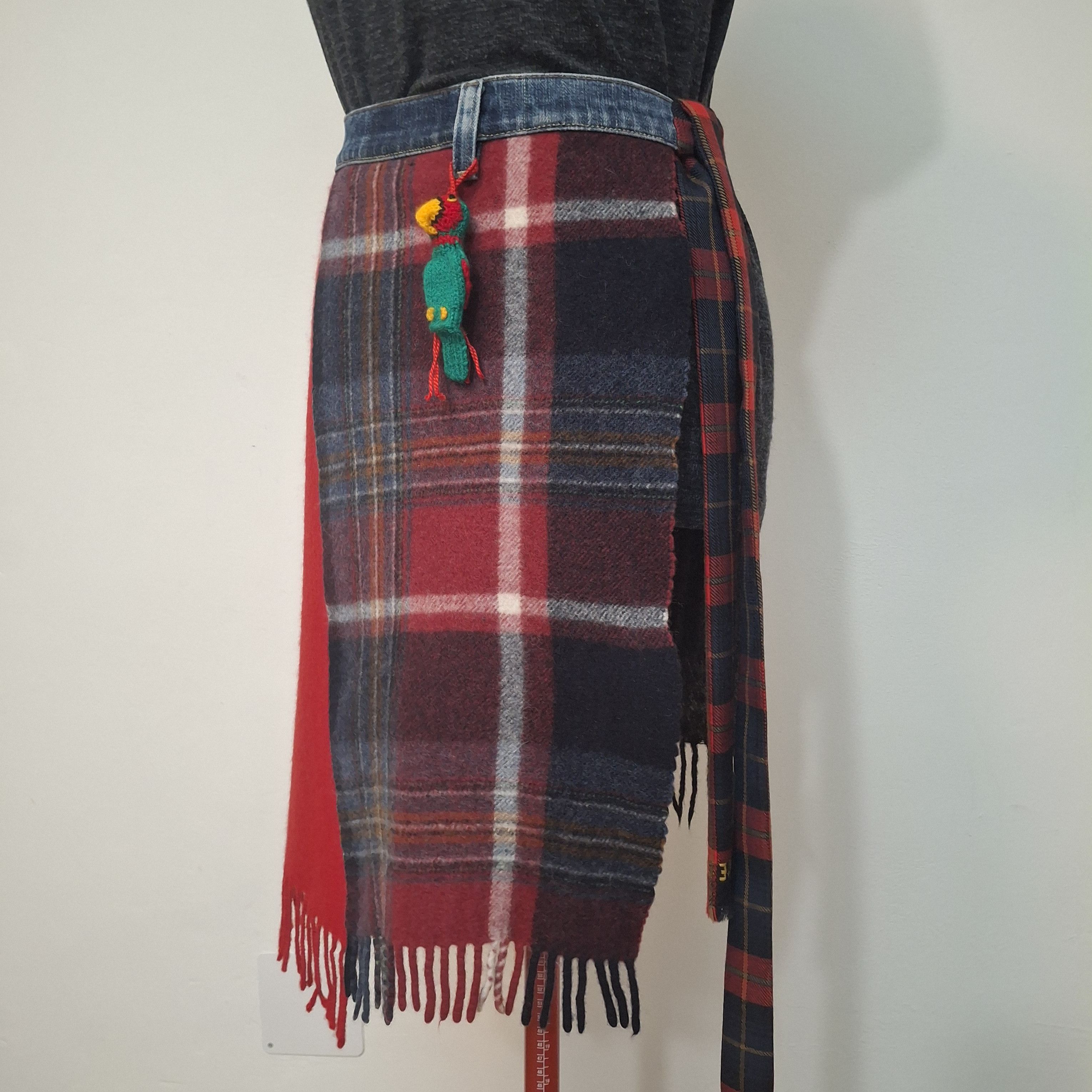 Handmade Reworked Wool Wrap Skirt Size 31" - 4 Thumbnail