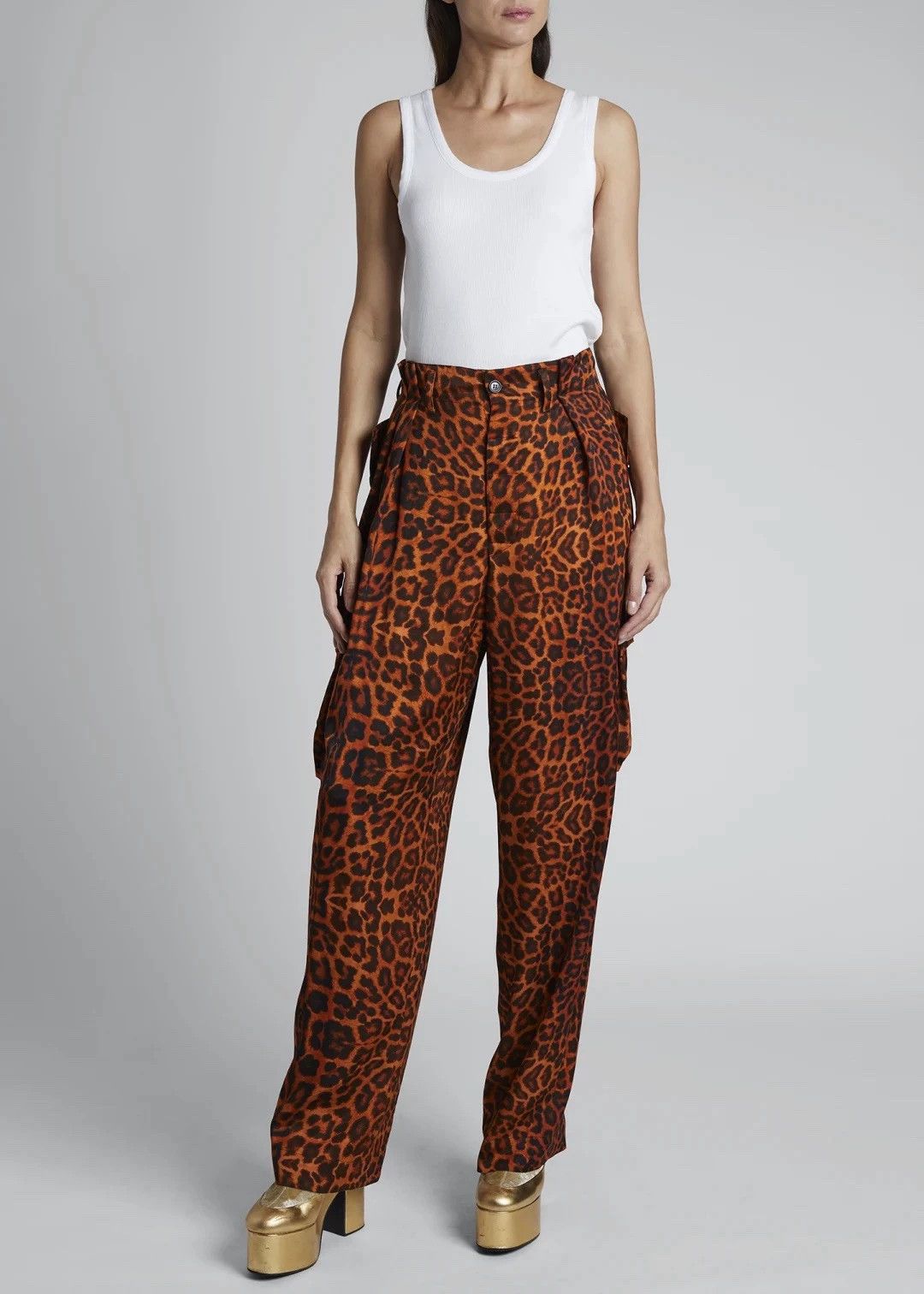 Dries Van Noten Dries Van Noten Leopard Print Cargo Wide-Leg Pants Size 26" / US 2 / IT 38 - 6 Thumbnail