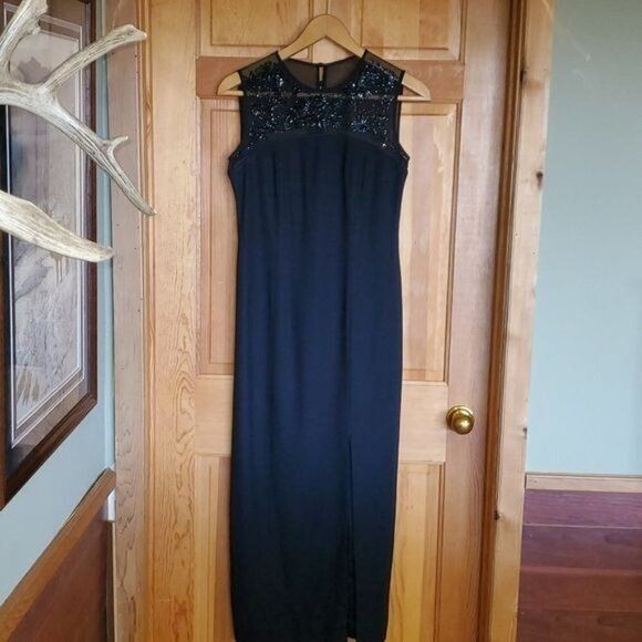 Vintage Liz Claiborne Night Embellished Sheer Sz. 8 Black Maxi Sleev Size M / US 6-8 / IT 42-44 - 2 Thumbnail