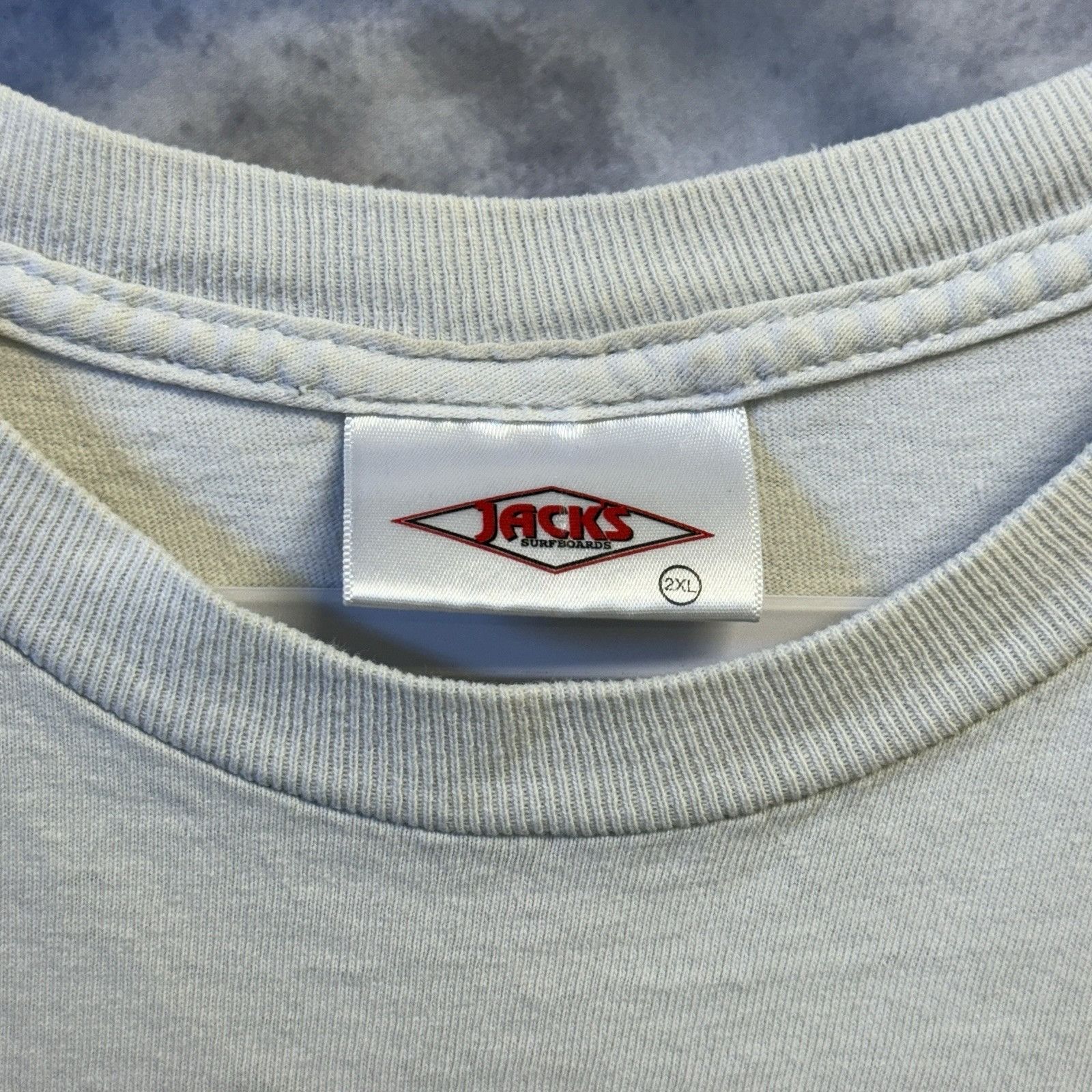 Vintage Vintage Jacks Surfboards T Shirt Mens 2XL 24x29.5 White Size US XXL / EU 58 / 5 - 14 Thumbnail