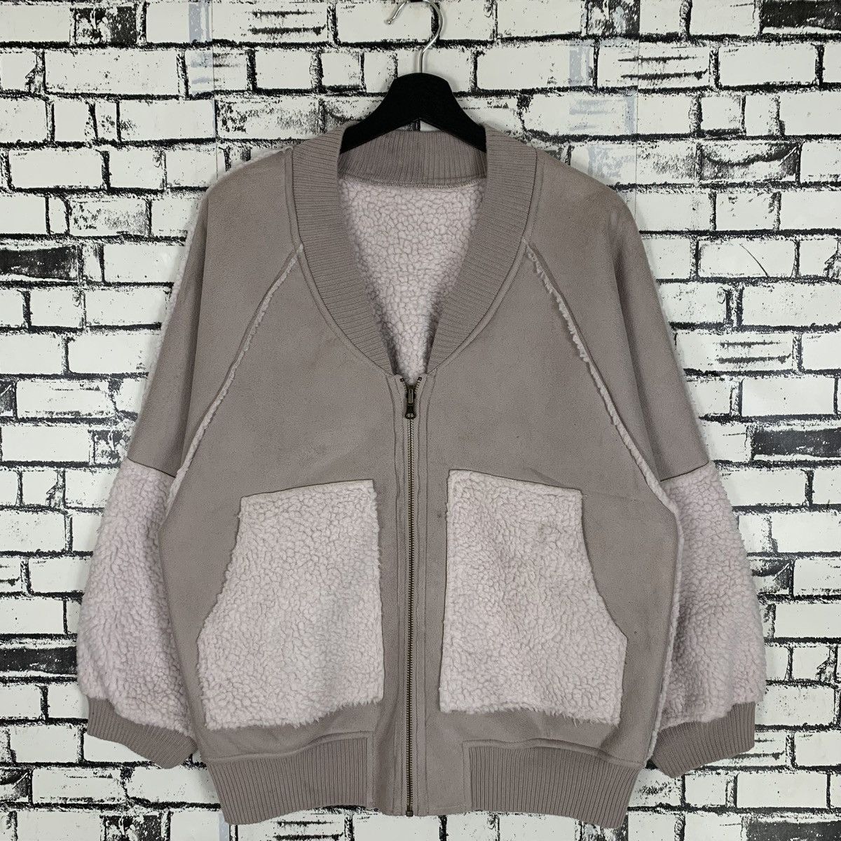 Designer × Japanese Brand × Vintage W Closet Sherpa Fleece ZipUp Jacket Size ONE SIZE - 8 Thumbnail