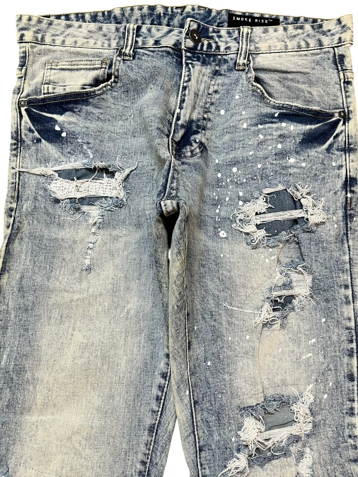 Smoke Rise Vintage Smoke Rise Acid Wash Ashes Ripped Distressed Denim Size US 33 - 2 Thumbnail