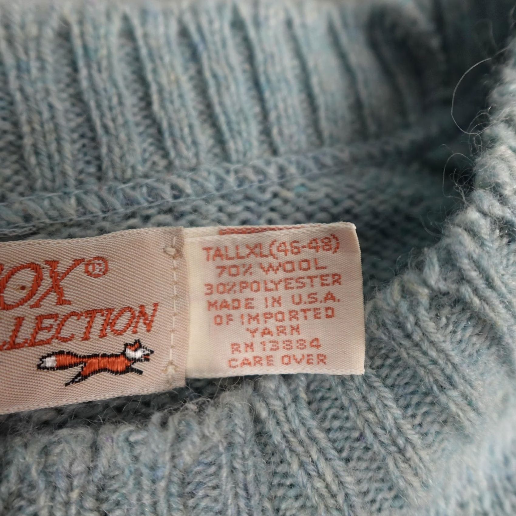 Vintage VINTAGE The Fox Collection Sweater Mens XL Tall Blue Wool Blend Crewneck 80s Size US XL / EU 56 / 4 - 3 Thumbnail