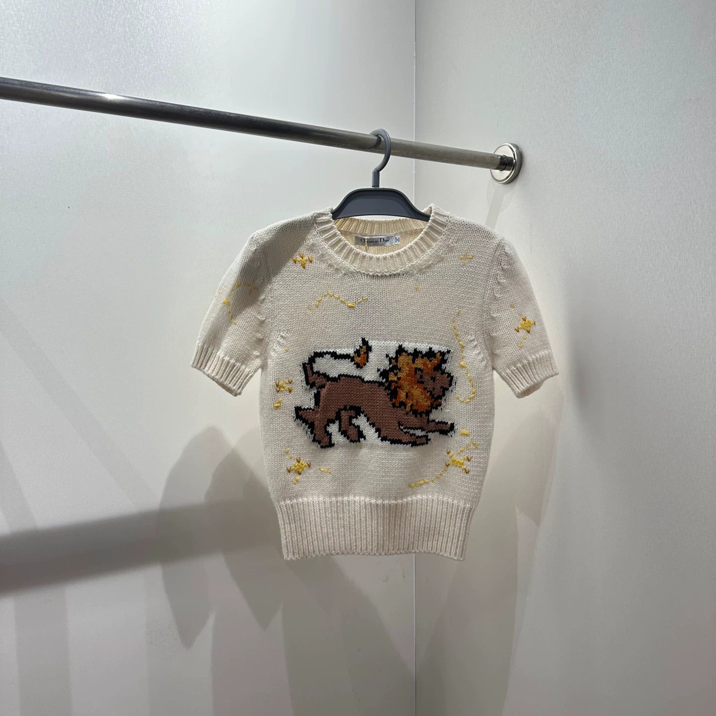 Christian Dior Monsieur CD mar142 Lion Pattern Wool Knit SS 36 Size XS / US 0-2 / IT 36-38 - 1 Thumbnail