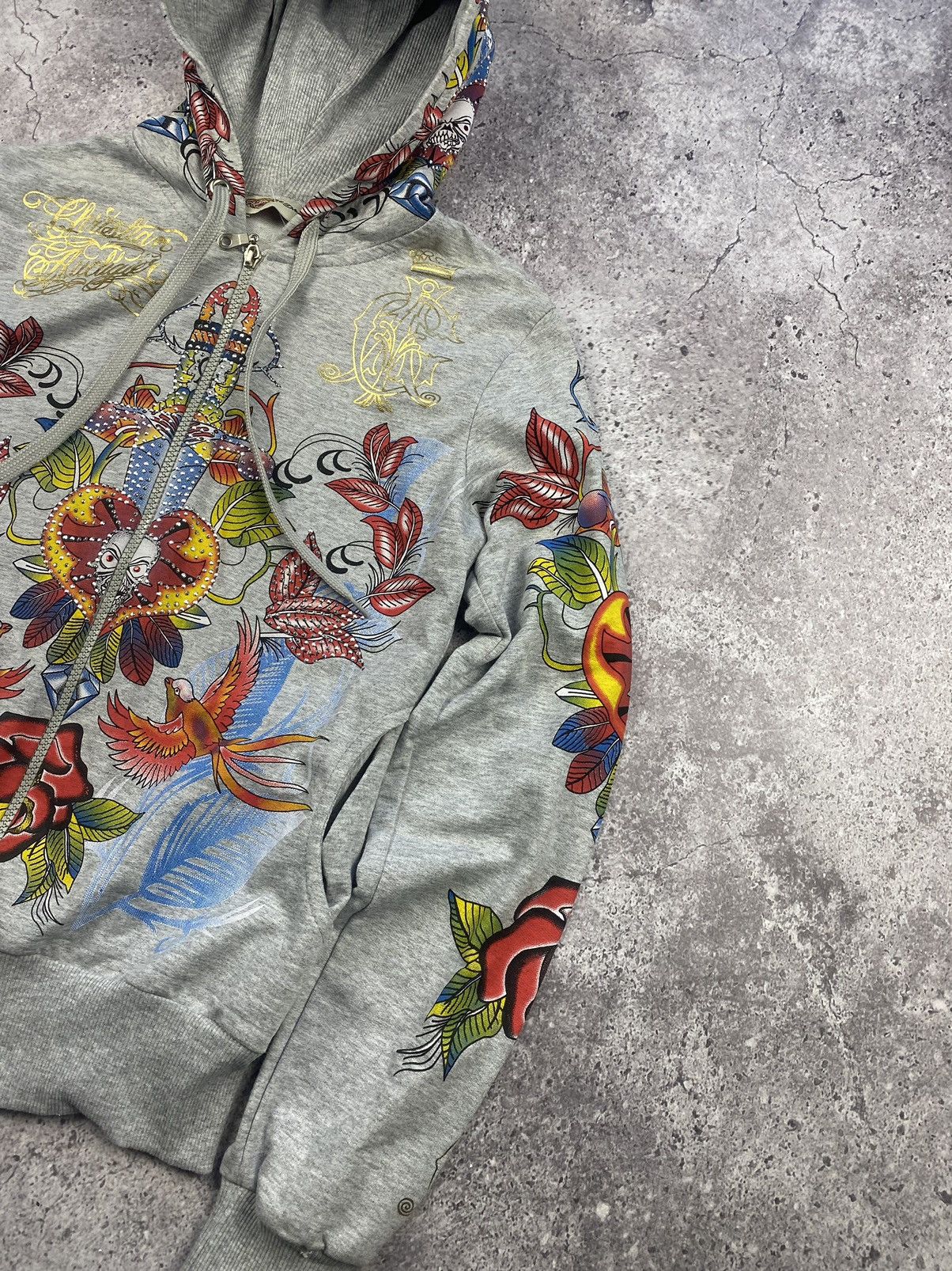 Christian Audigier × Ed Hardy × Vintage Christian Audigier by Ed Hardy zip Hoodie Stussy Evisu cross Size M / US 6-8 / IT 42-44 - 5 Thumbnail
