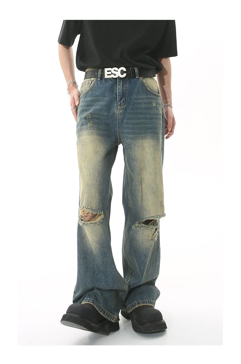 Japanese Brand American-style ripped high street loose jeans Size US 32 / EU 48 - 1 Thumbnail