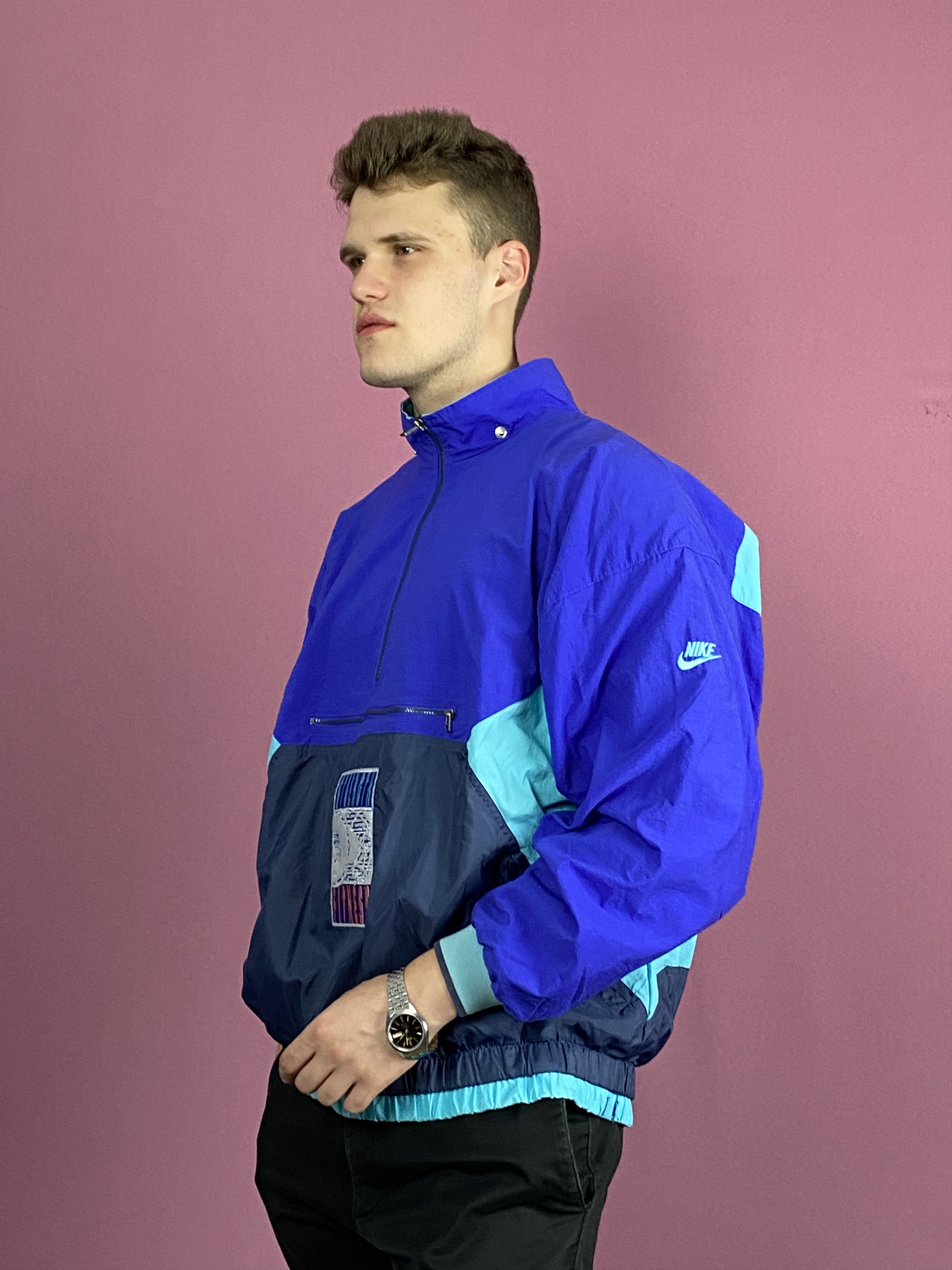 Nike × Vintage 80s Nike Strength Fitness Vintage Men's Windbreaker Jacket Size US L / EU 52-54 / 3 - 2 Thumbnail