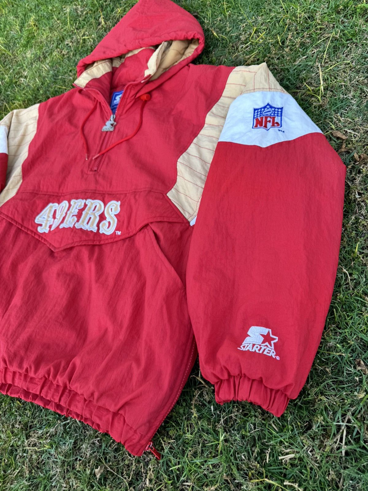 Starter Vintage 90s San Francisco 49ers Red Pullover Parka NFL Size US M / EU 48-50 / 2 - 4 Thumbnail