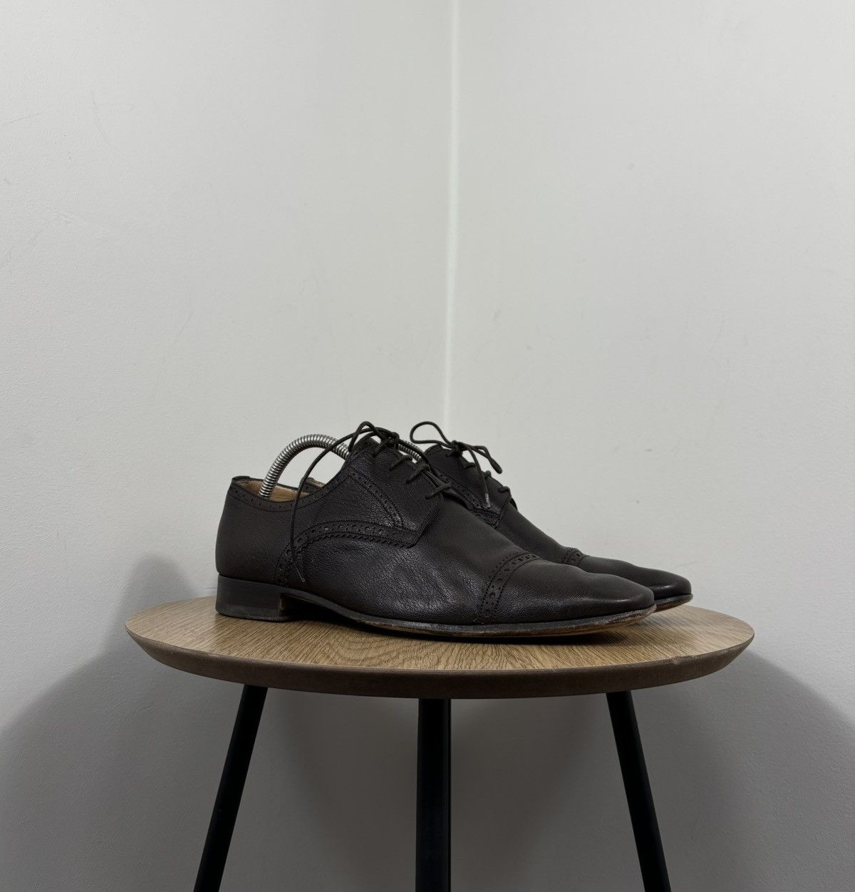 Bally Bally Drillor Men’s Cap Toe Luxury Brown Leather Derby Shoes Size US 8 / EU 41 - 1 Thumbnail