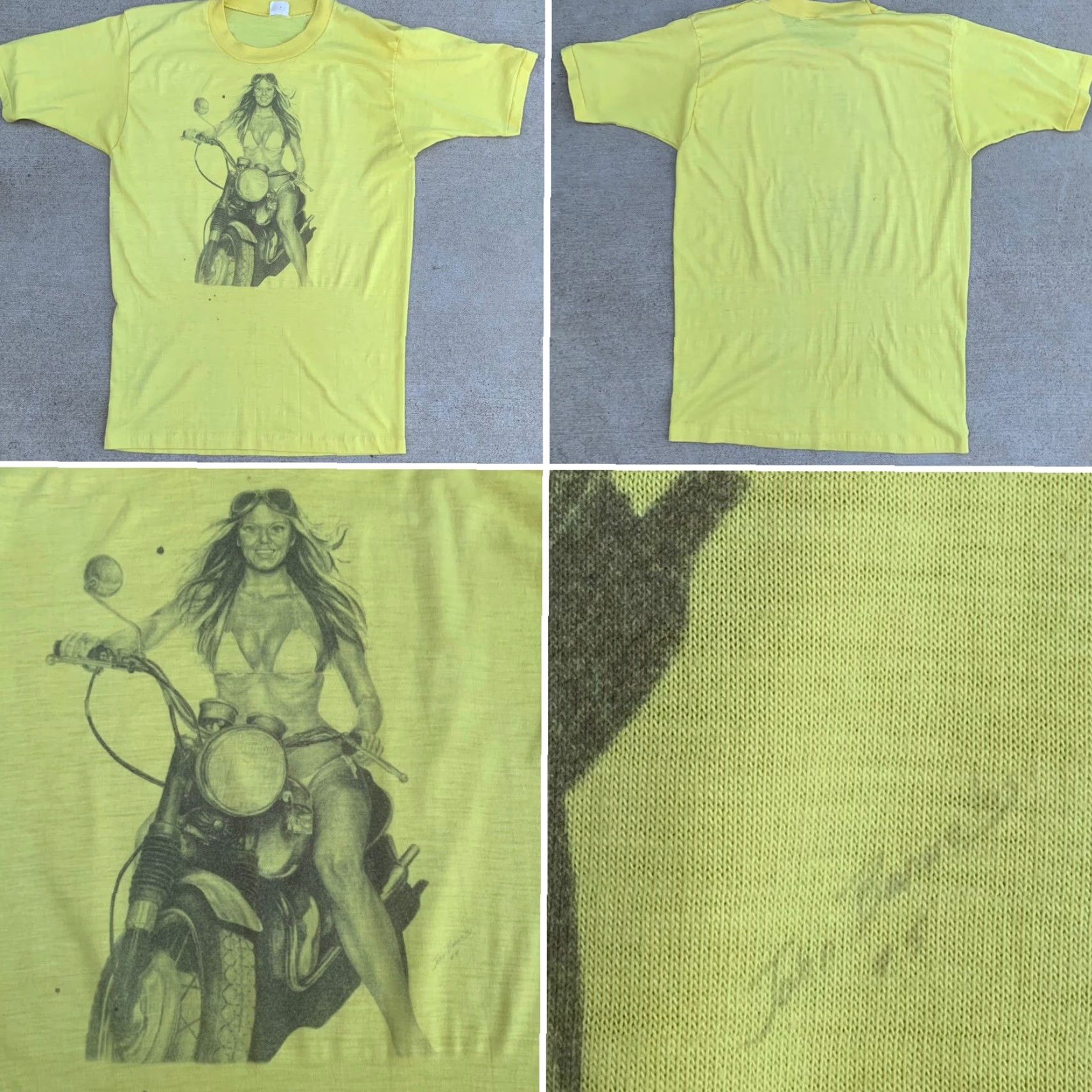 Vintage VINTAGE Mayo Spruce T-Shirt Men L Yellow 70s 80s Biker Motorcycle John Banuelos #5 Size US L / EU 52-54 / 3 - 2 Thumbnail