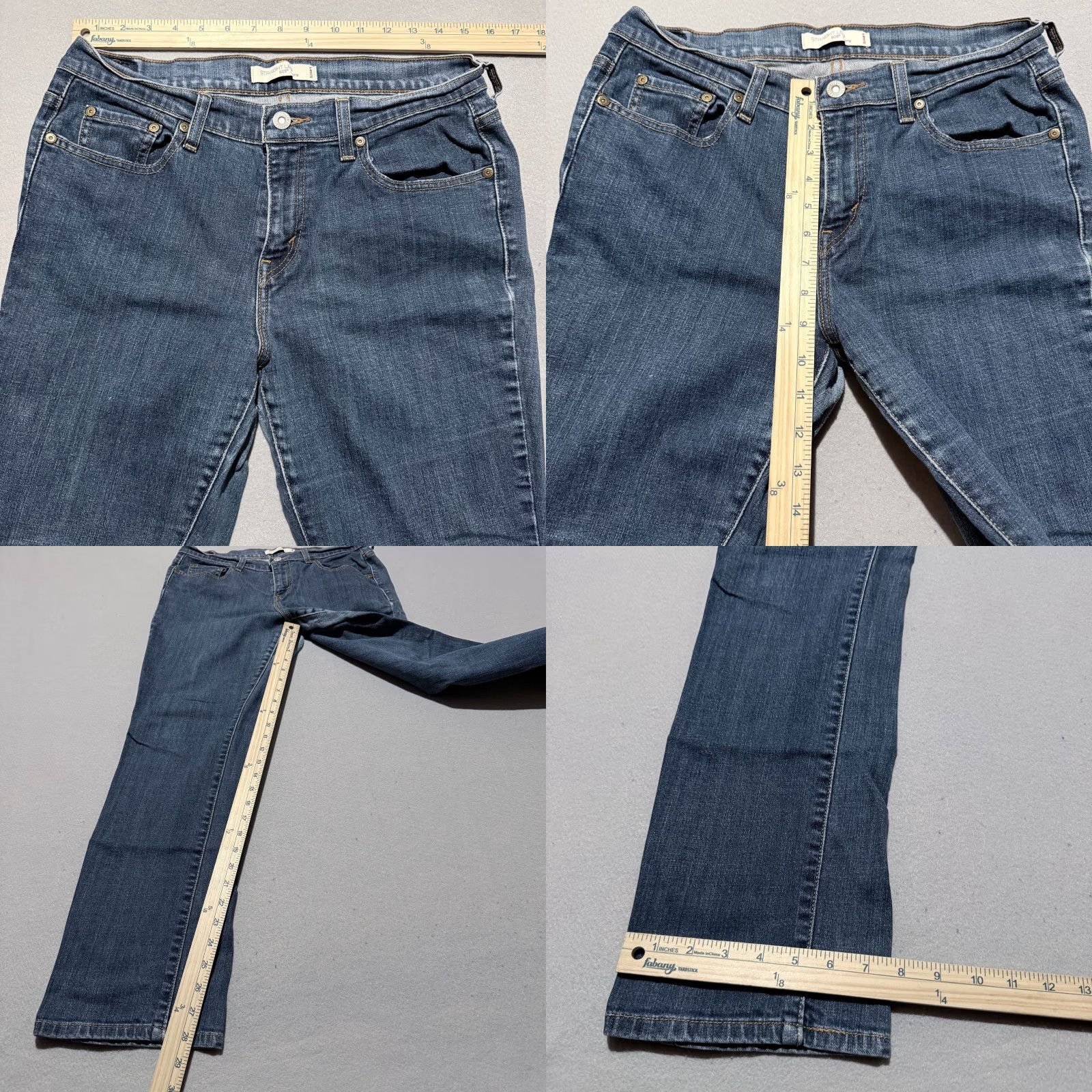 Levi's Levi's 505 Jeans Women Blue Denim Stretch Medium Wash 10 Short Slim Straight Pant Jeans Size 32" / US 10 / IT 46 - 9 Thumbnail