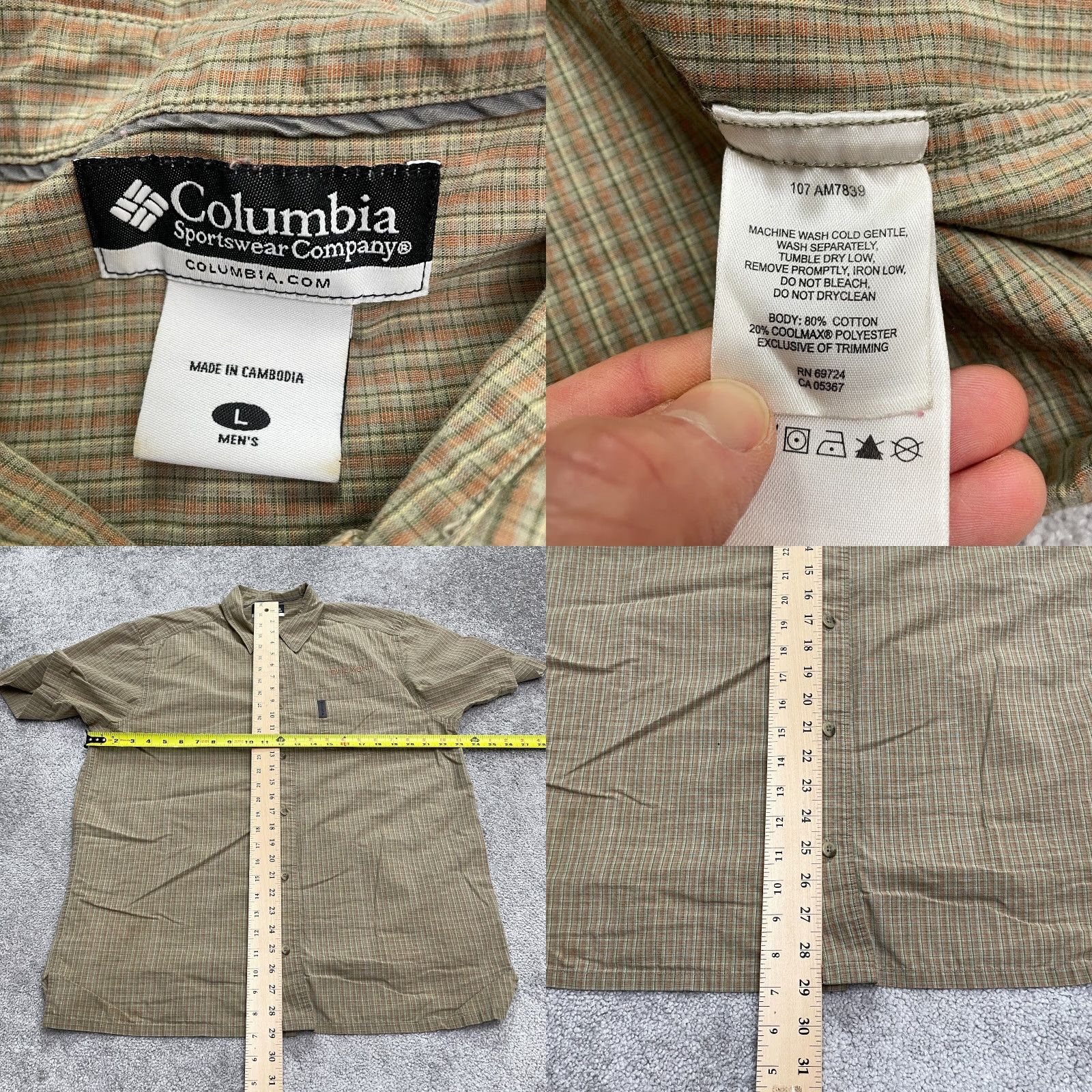 Vintage Columbia Plaid Shirt Button-Down Shirt Mens L Multi Short Sleeve Outdoor Top Size US L / EU 52-54 / 3 - 8 Thumbnail