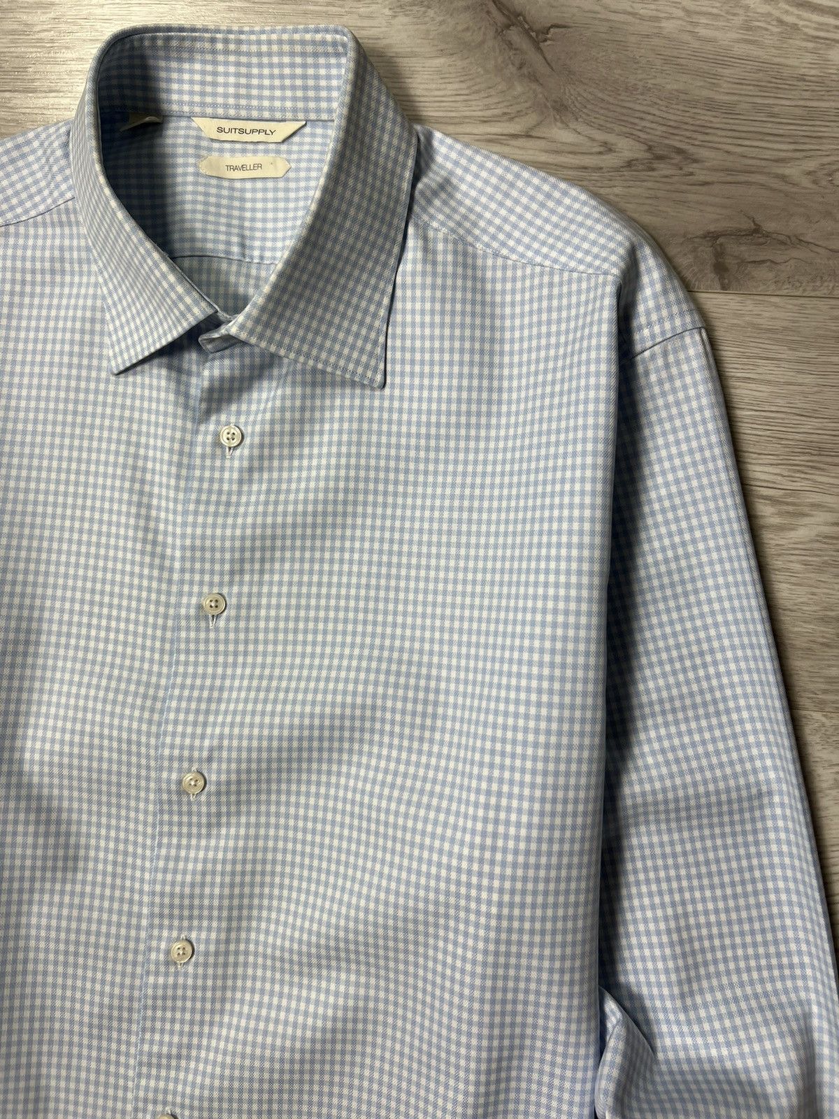 Suitsupply Suitsupply Traveller Checkered Button Up Long Sleeve Shirt Size US L / EU 52-54 / 3 - 4 Thumbnail