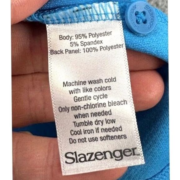 Vintage Slazenger Shirt Men XL Blue Geometric Golf Polo Short Sleeve Logo Rugby Size US XL / EU 56 / 4 - 4 Thumbnail