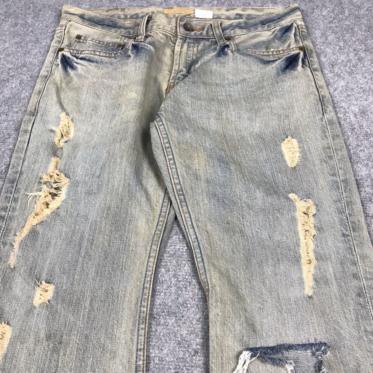 If Six Was Nine FLARE GOA DISTRESSED DENIM BOOT CUT RUSTY DENIM PANTS Size US 30 / EU 46 - 3 Thumbnail