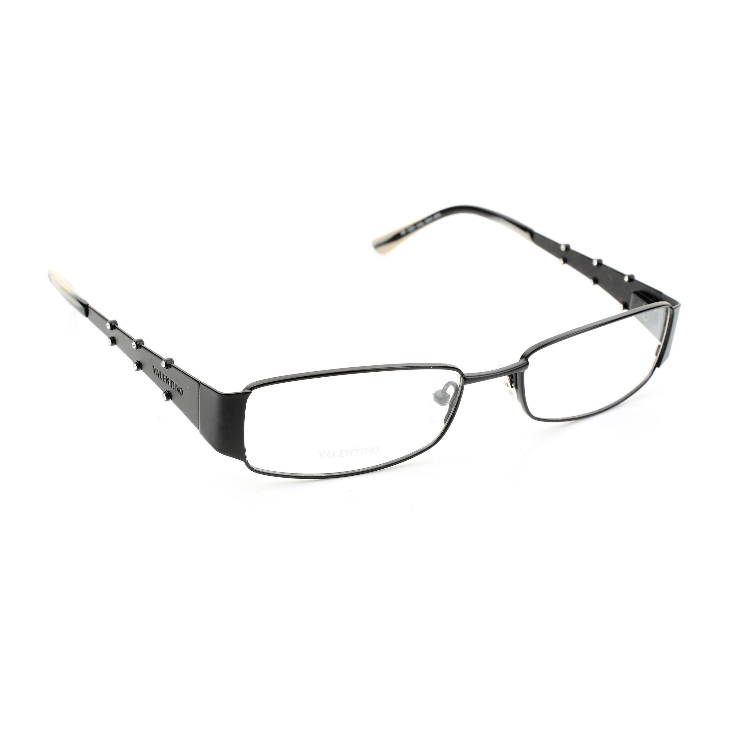 Valentino Valentino '90s Black & White Crystals Metal Glasses Size ONE SIZE - 3 Thumbnail