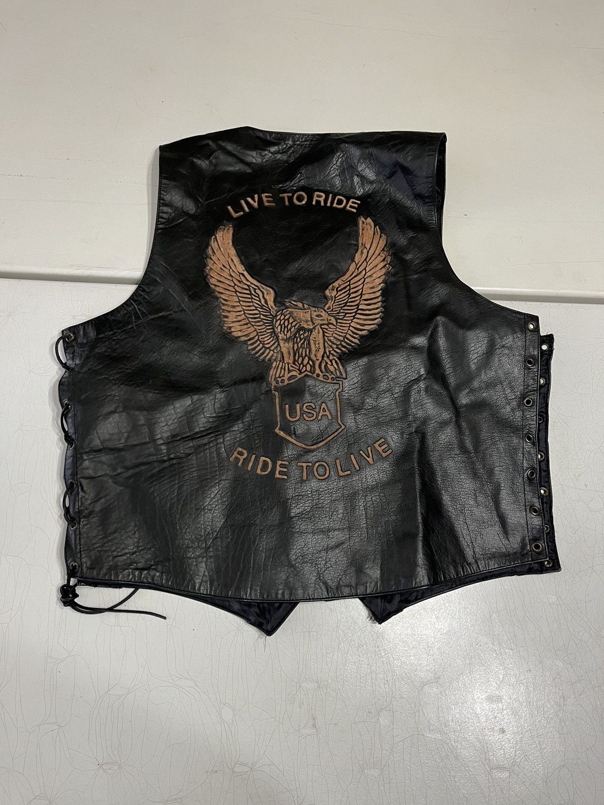 Vintage Vintage Vance leathers biker riding leather vest Size US M / EU 48-50 / 2 - 2 Thumbnail