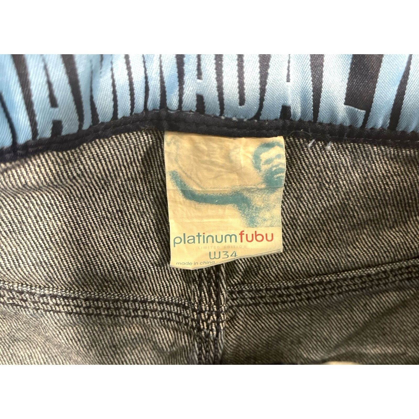Fubu FUBU Platinum Muhammad Ali Denim Shorts 34x13 Blue Black Mens Size US 34 / EU 50 - 6 Thumbnail