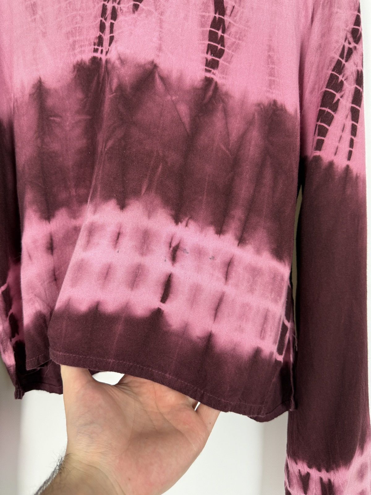 Vintage Y2K Vintage Bäres Viscose Pink Tye Die Cropped Long Sleeve Size M / US 6-8 / IT 42-44 - 7 Thumbnail