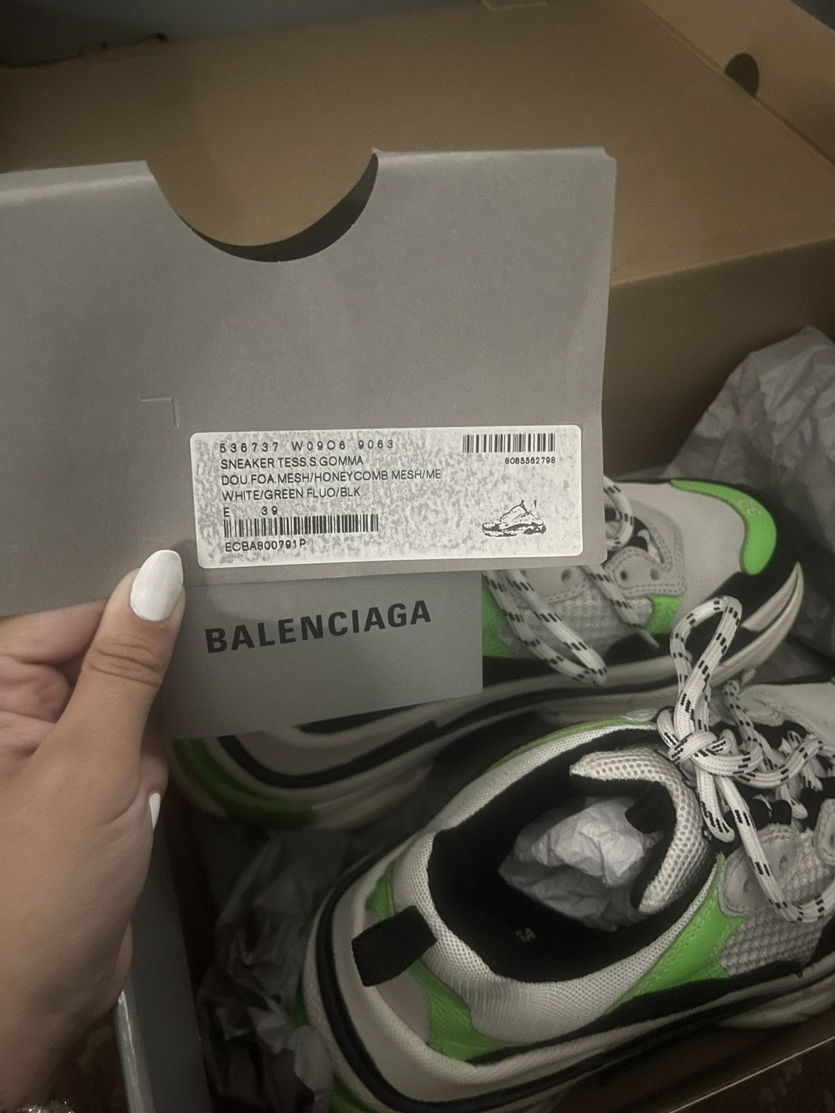 Balenciaga Balenciaga Triple S Green/ Black Size US 6 / EU 39 - 4 Thumbnail