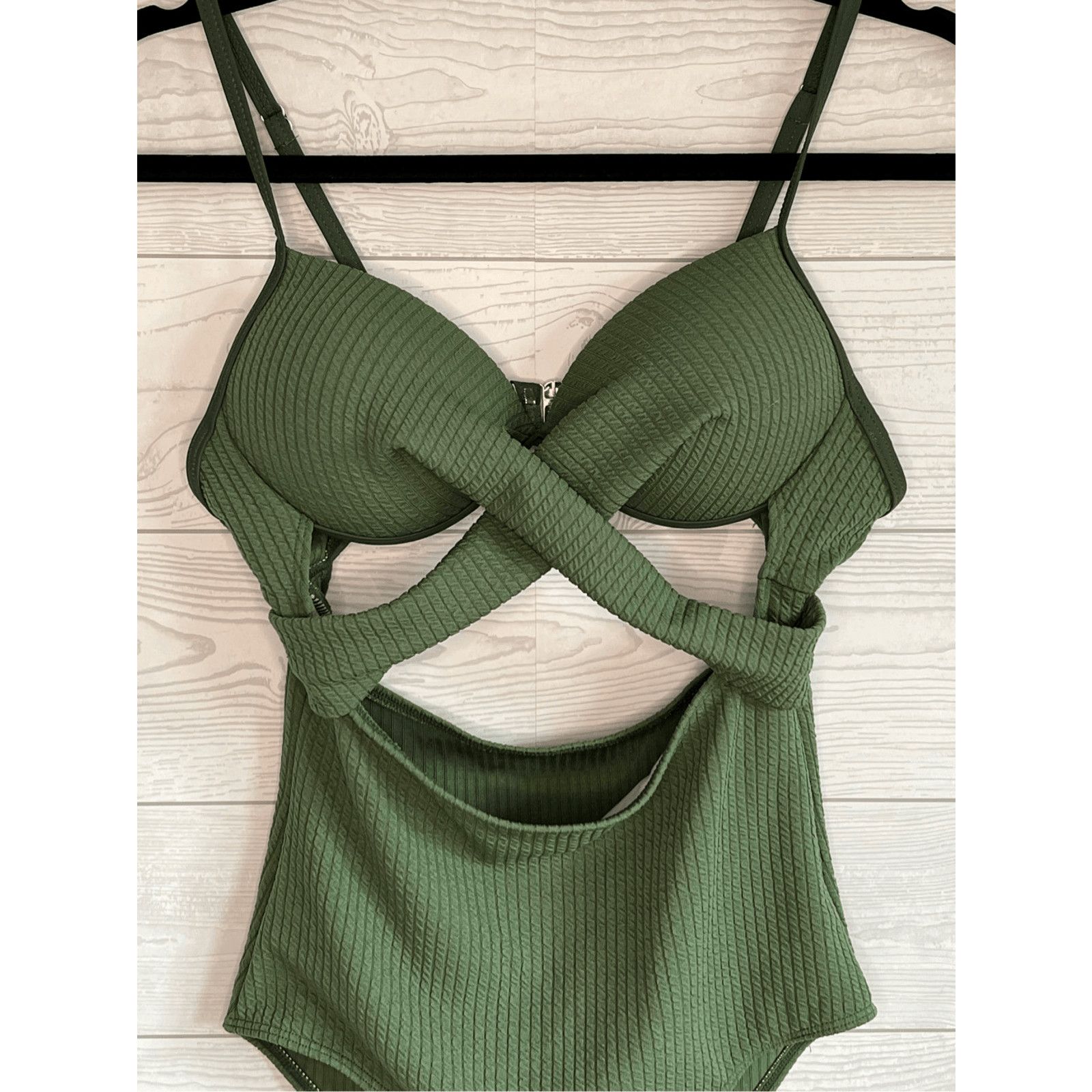 Other Cut out Wrap army green one piece swimsuit Size Small Size S / US 4 / IT 40 - 5 Thumbnail