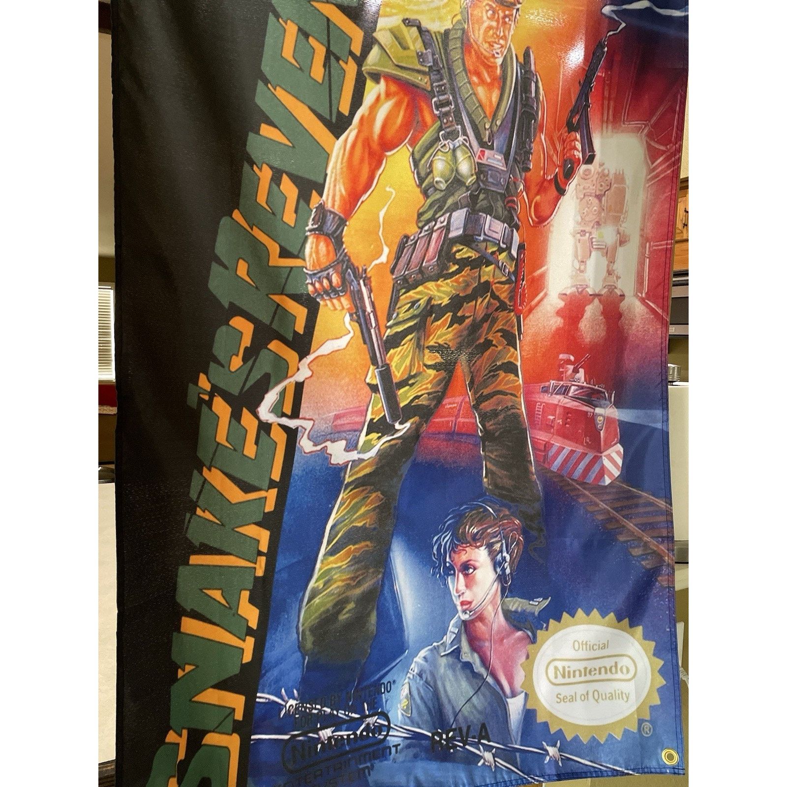 Nintendo Snake's Revenge 5ft NES Box Art Flag KONAMI ULTRA Nintendo Size ONE SIZE - 2 Thumbnail