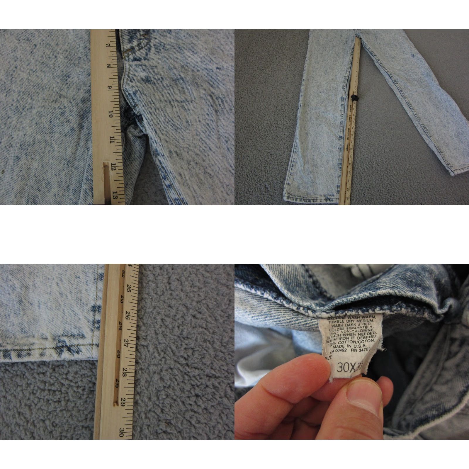 Lee Vintage LEE Jeans Mens 30W x 30L Denim 60s 70s Made in USA Acid Wash Zip Adult Jeans Mens 30 Blue Regular Straight 90s USA Size US 30 / EU 46 - 9 Thumbnail