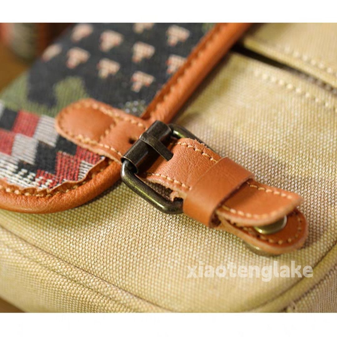 Designer × Leather washed faded unisex utility pattern shoulder bag Size ONE SIZE - 8 Thumbnail