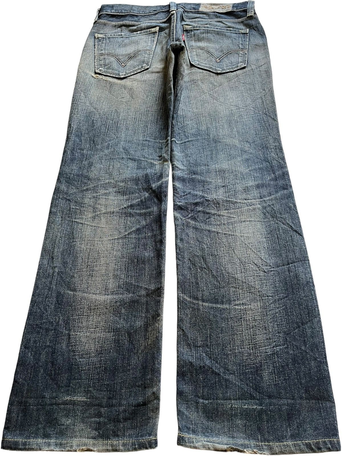 Levi's × Levi's Vintage Clothing Vintage 90s Levis Star Japan Mud Wash Distressed Loose Jeans Size 31" - 2 Thumbnail