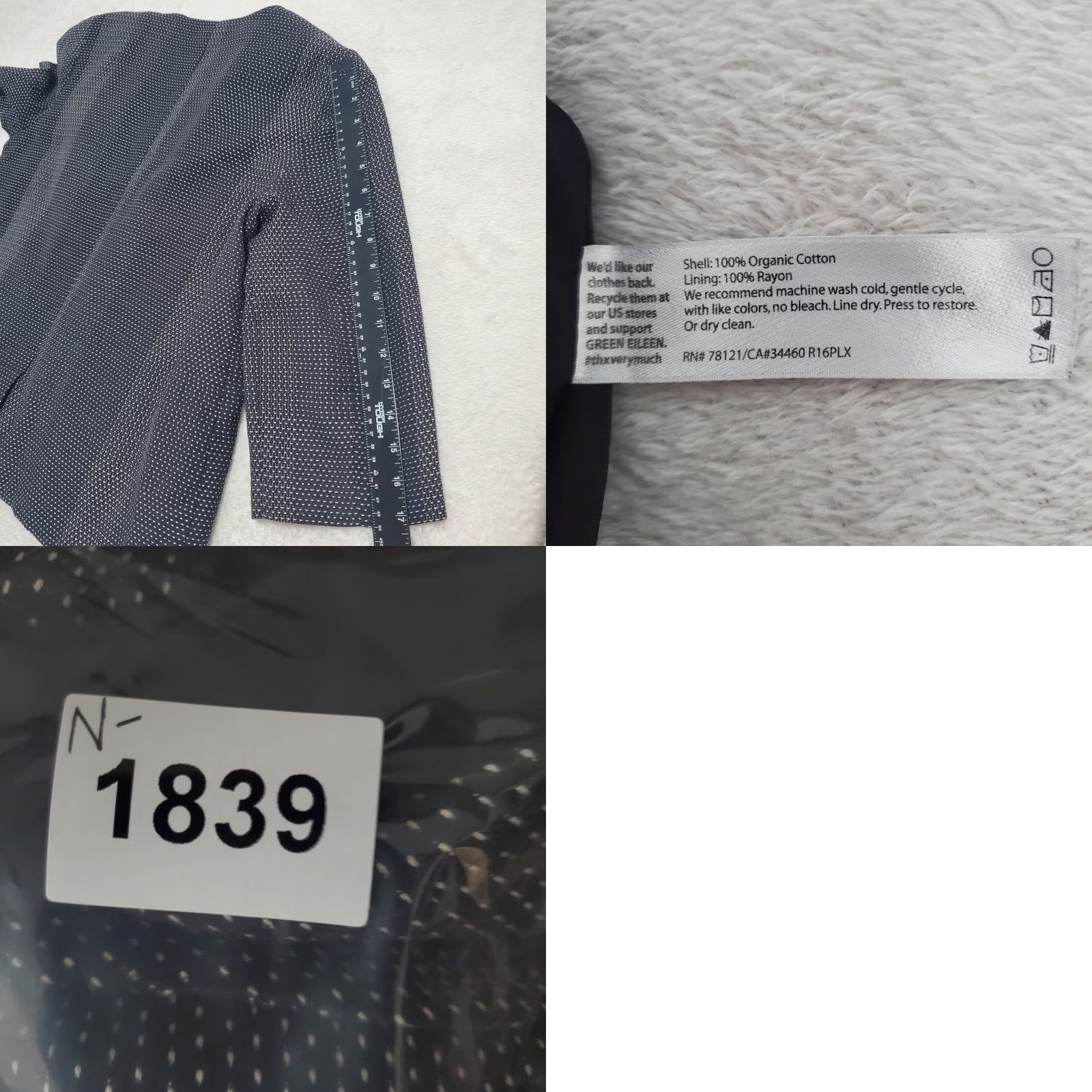 Eileen Fisher Eileen Fisher Jacket Women M Black Organic Cotton Karume Dash Open Front Blazer Size M / US 6-8 / IT 42-44 - 9 Thumbnail