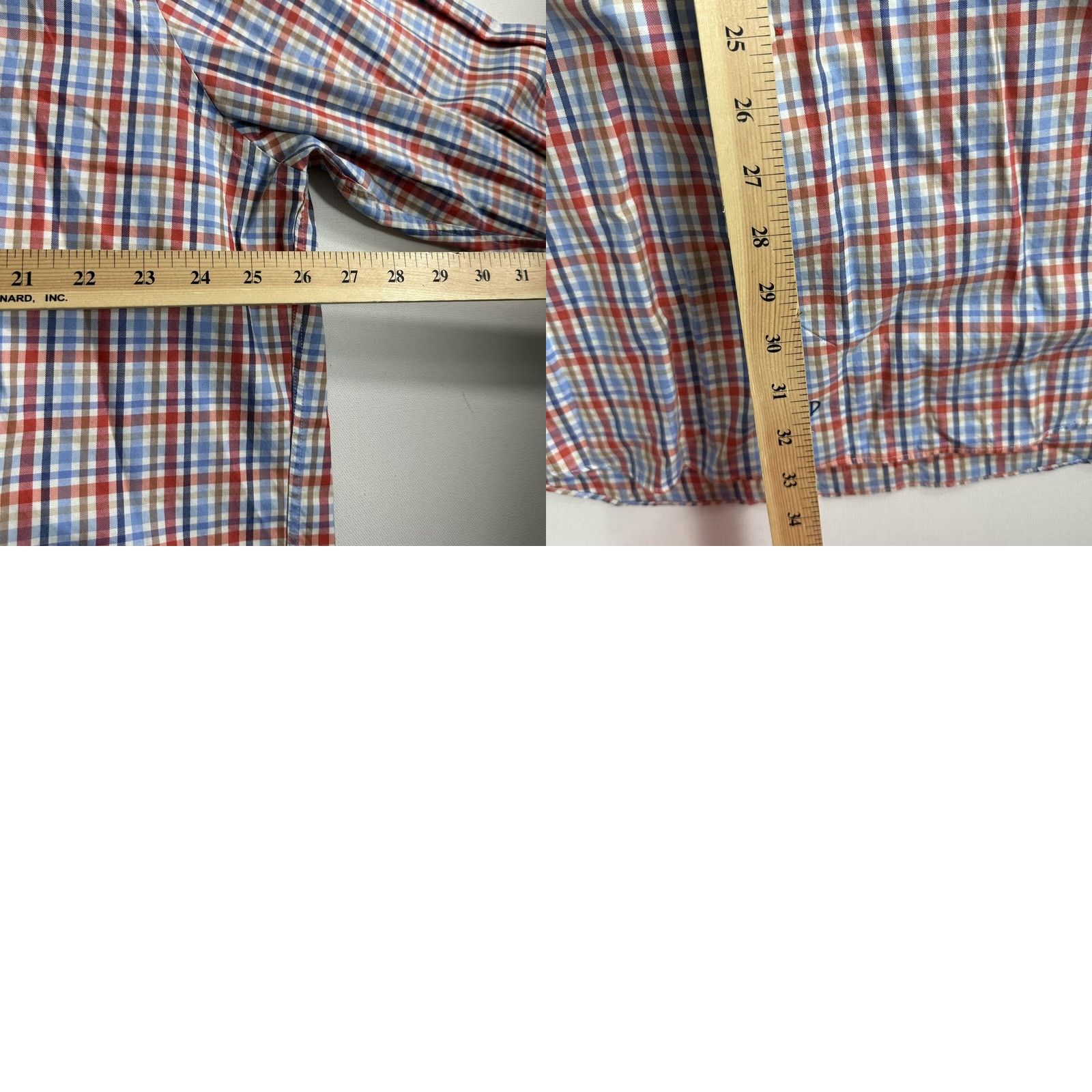 David Donahue David Donahue Dress Shirt Mens 2XL Plaid Button Up Long Sleeve Tartan Blue Multicolor Pattern Casual Formal Business Shirt Size 48R - 8 Thumbnail