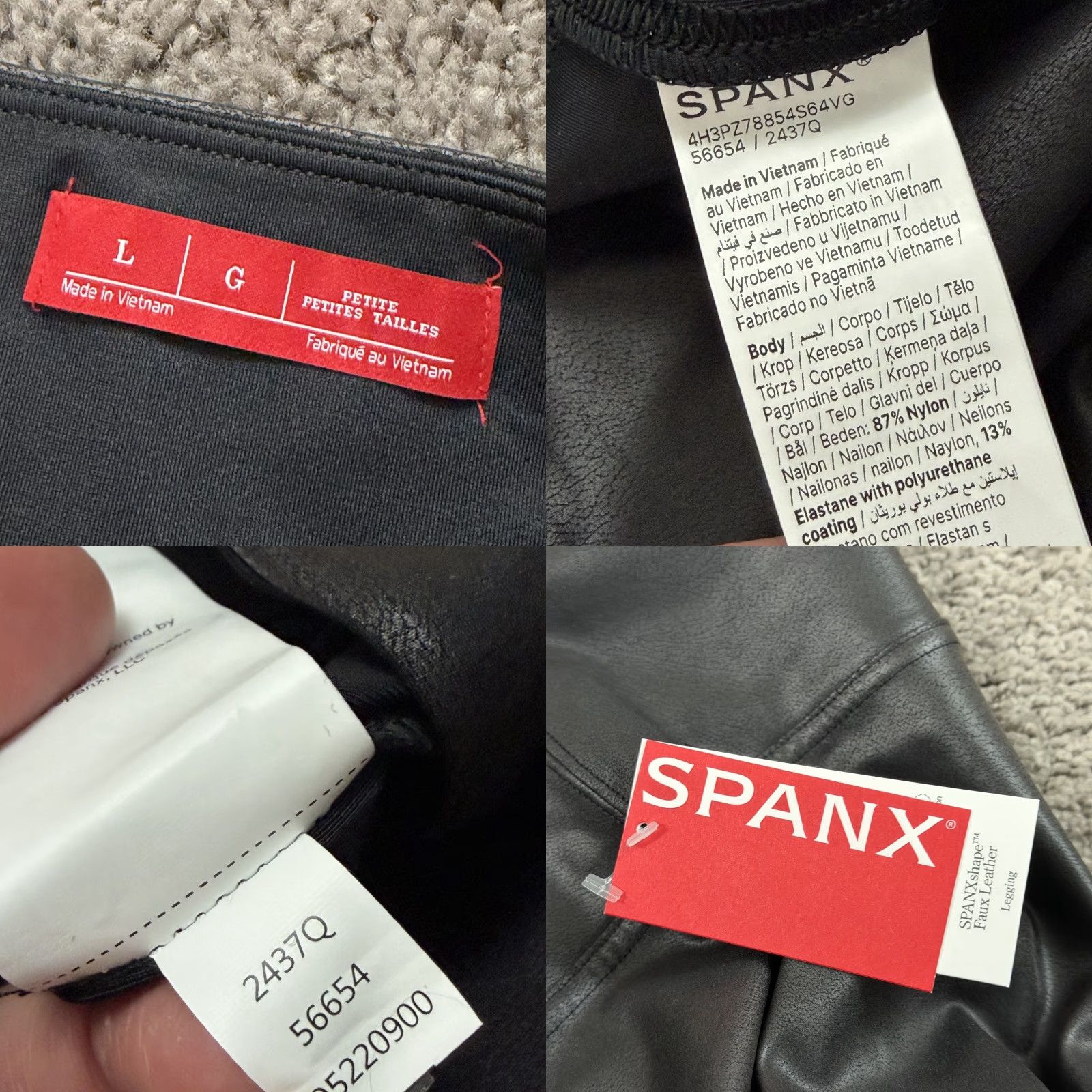 Spanx Spanx Leggings Women L Black Faux Leather Mid Rise Stretch 2437Q 26x24 Inseam 24 in Ankle Jeans? Size 36" / US 14 / IT 50 - 9 Thumbnail