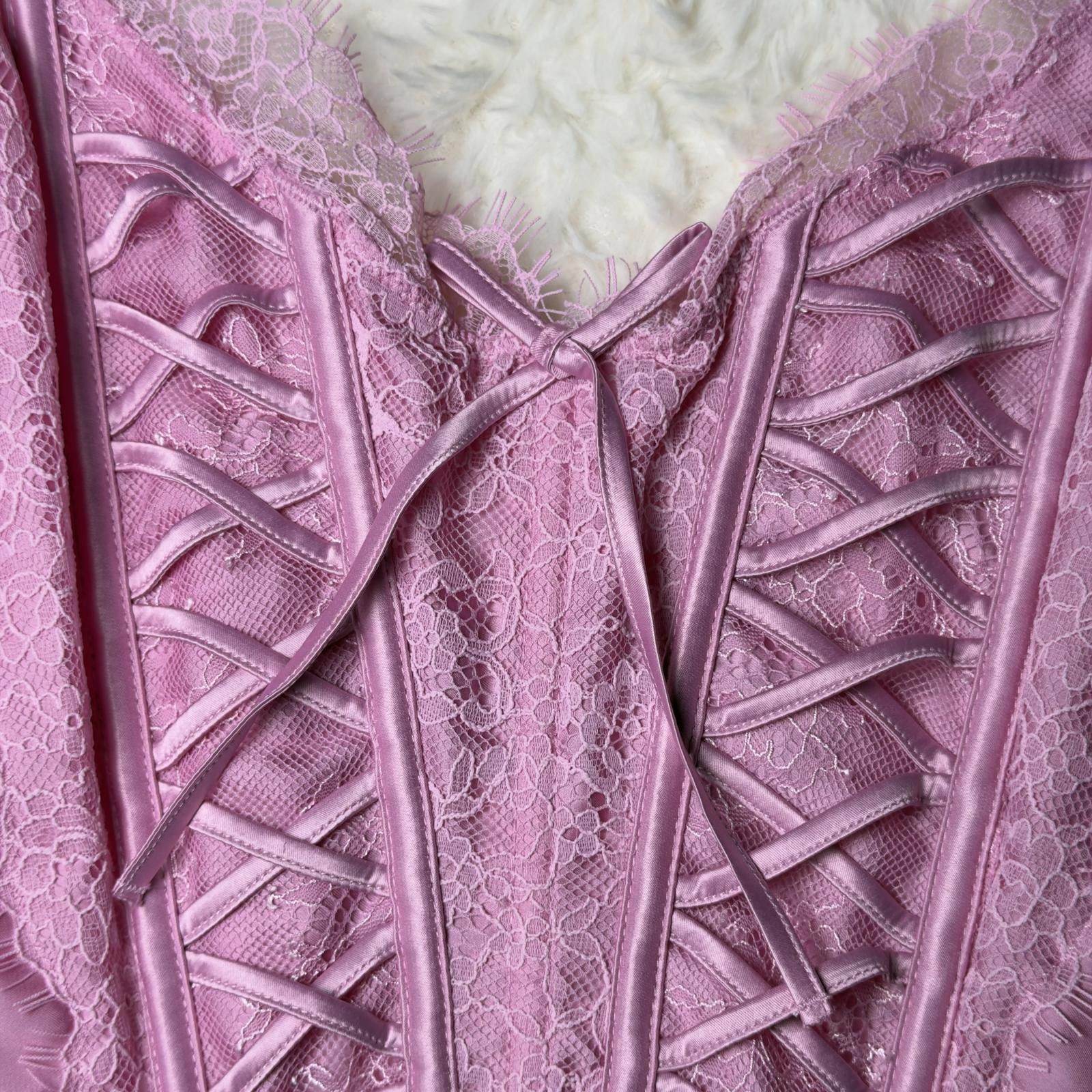 Other Victoria's Secret Pink Lace-Up Corset Top Bra M-DD Size M / US 6-8 / IT 42-44 - 5 Thumbnail