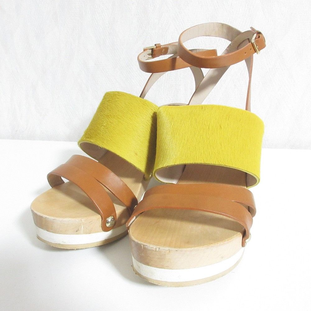 Furla Furla Furla Haircalf Leather Wood Heel Sandals Leather Shoes DUTY FREE for USA Size ONE SIZE - 1 Thumbnail