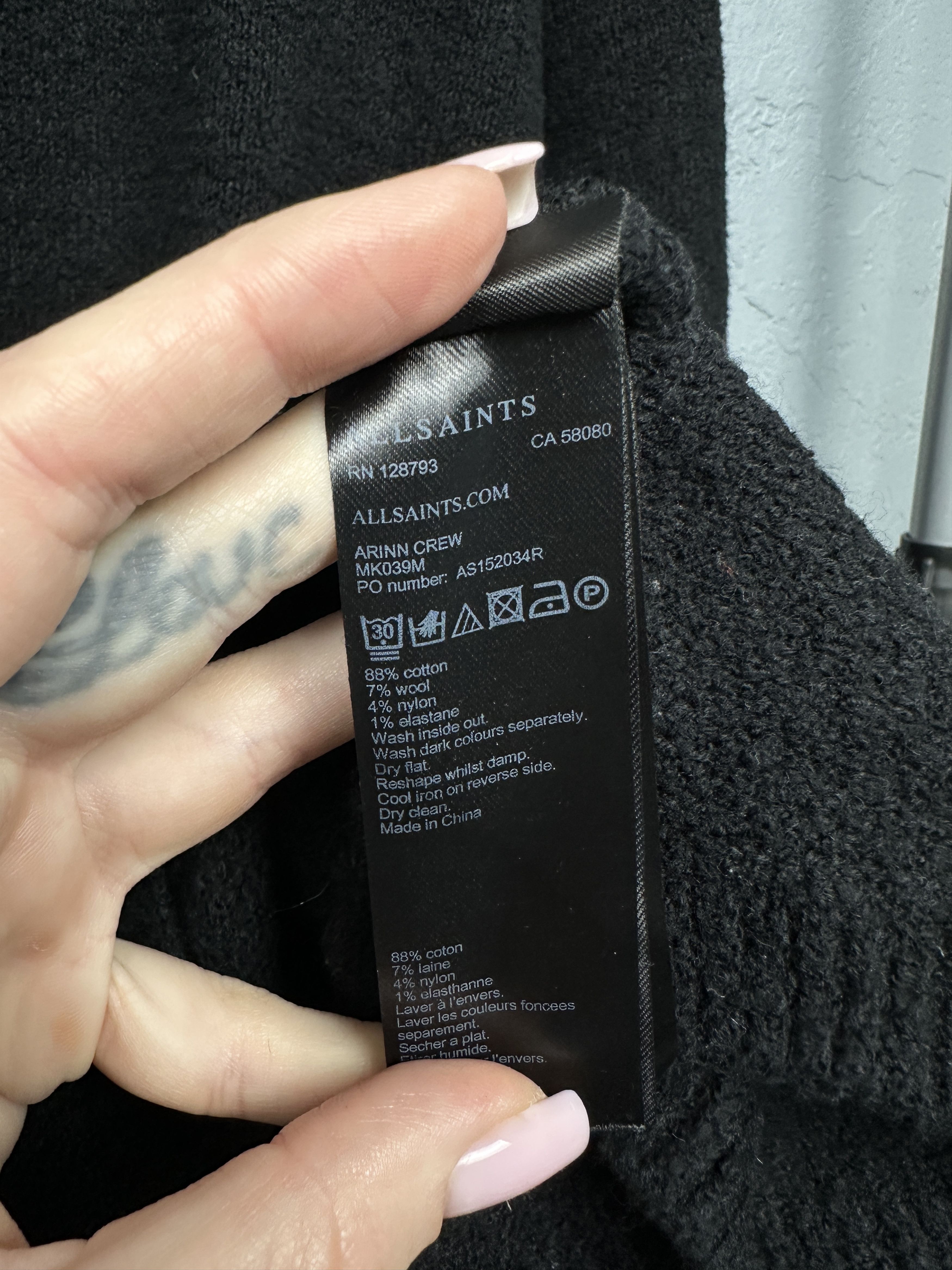 Allsaints AllSaints Mens Arinn Crew Neck Oversized Sweater Size US M / EU 48-50 / 2 - 4 Thumbnail