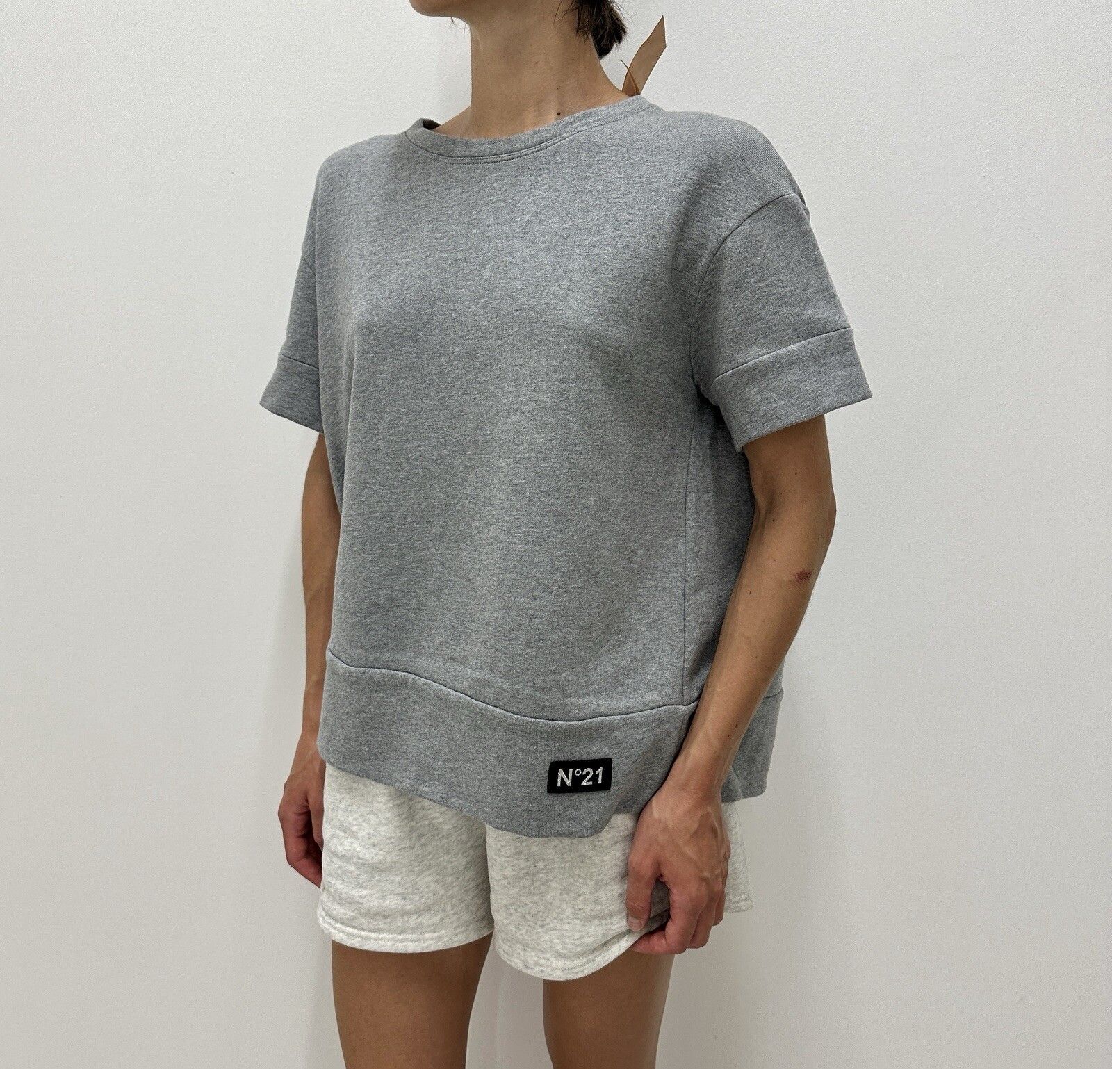 Other Numero 21 T-shirt Gray Cotton Top Open Back Size 44 Size M / US 6-8 / IT 42-44 - 2 Thumbnail