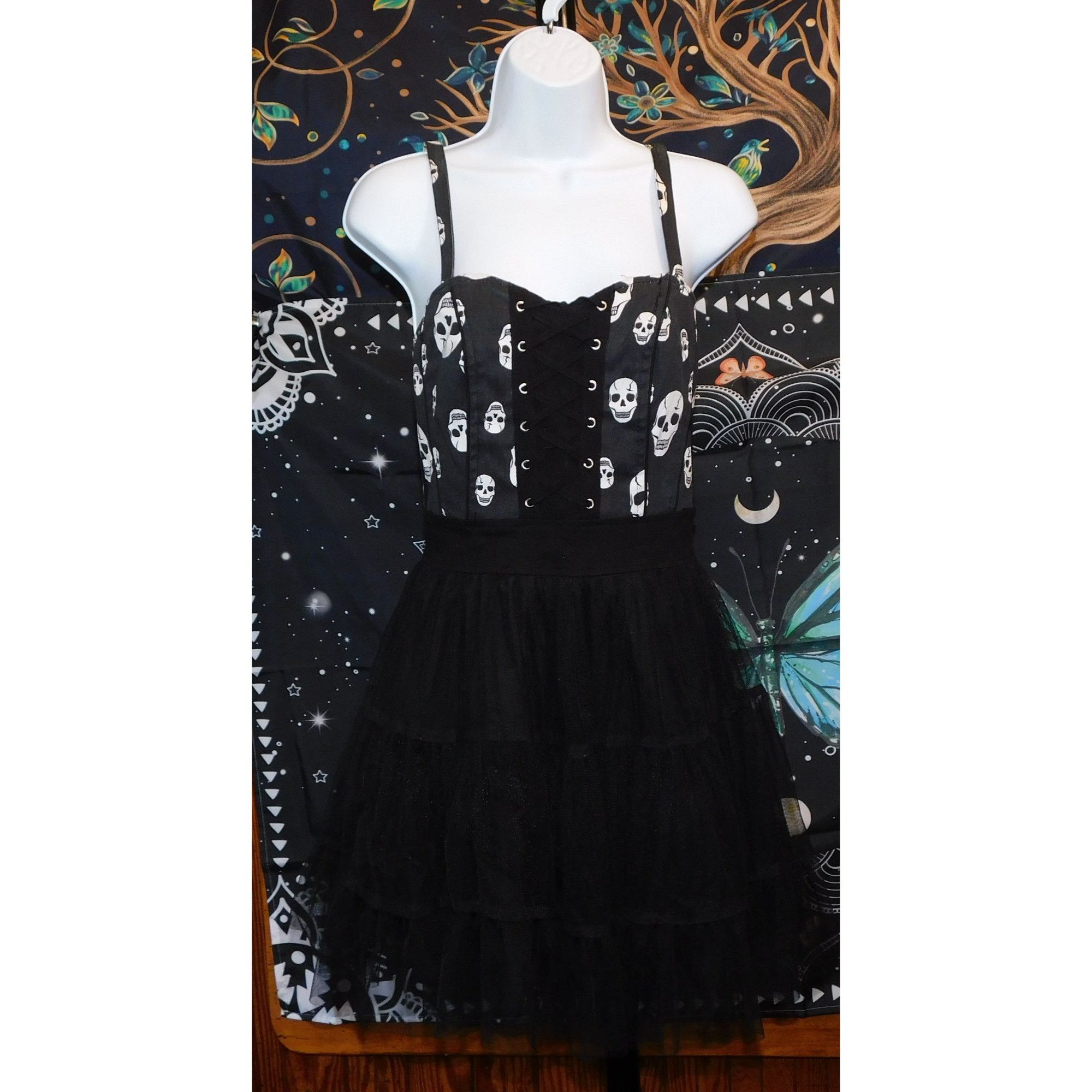 Other Royal Bones Y2K Skull Black And White Tutu Dress Size M / US 6-8 / IT 42-44 - 2 Thumbnail