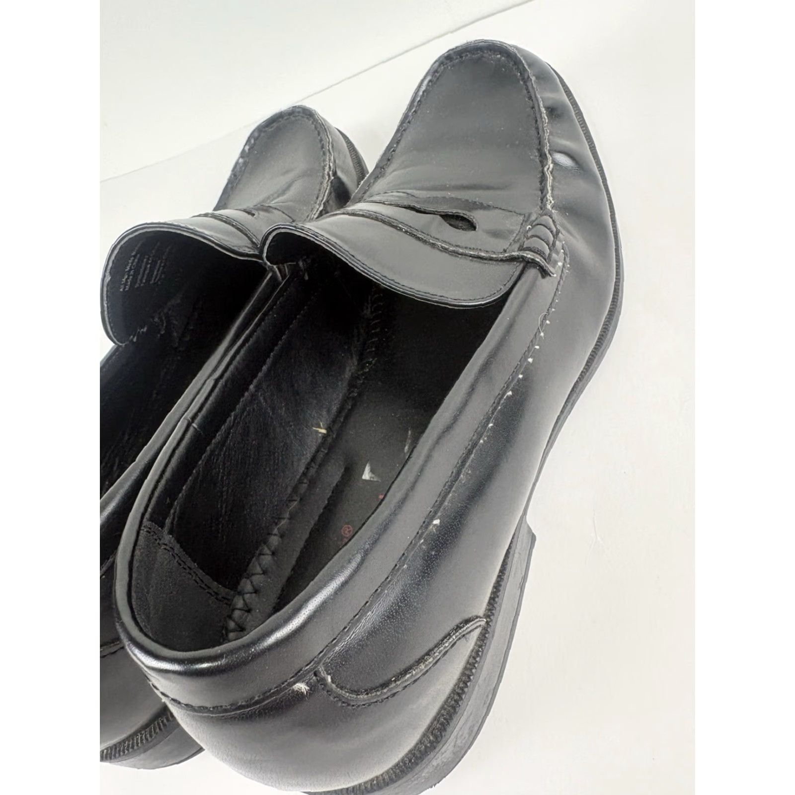 Vintage Dexter Comfort Memory Foam Penny Loafers Derby Dress Men’s 10.5 Black Leather Faux Memory Foam Breathable Cushioned Lightweight Slip On Round Toe Size US 11 / EU 44 - 4 Thumbnail