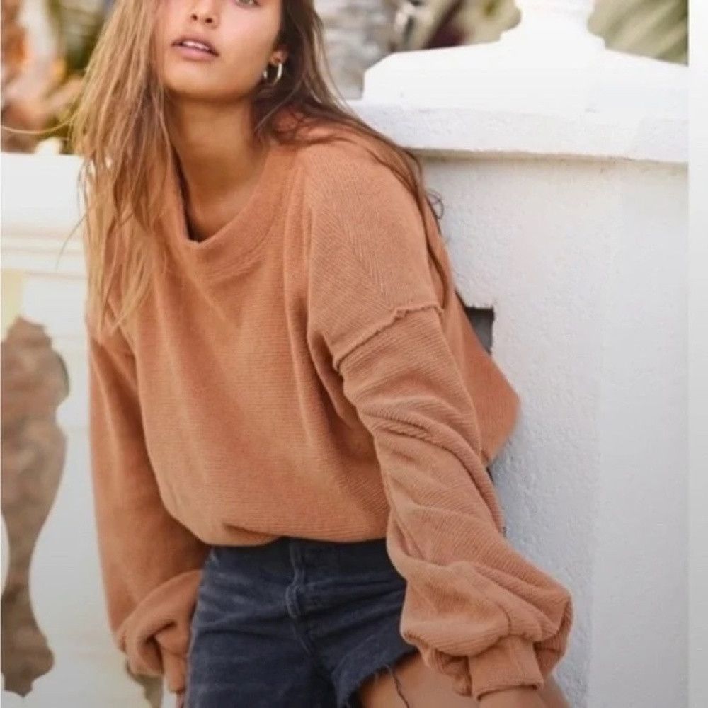 Free People Free people Beach Happy Pullover Rust Orange in Medium Sz Size M / US 6-8 / IT 42-44 - 7 Thumbnail