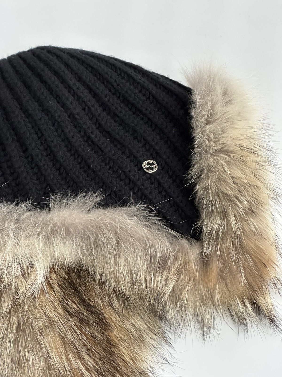 GUCCI Coyote Fur Wool Hat Beanie Tom Ford archive runway rap Hats