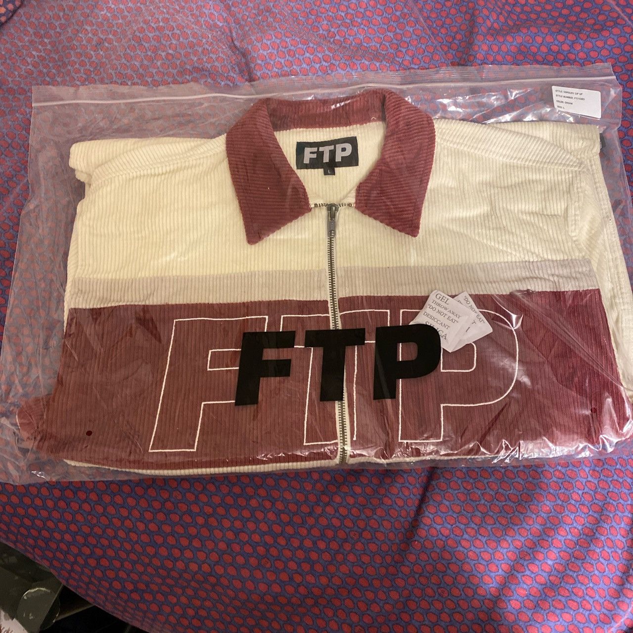 Fuck The Population FTP Cream/Maroon Corduroy Jacket Size US L / EU 52-54 / 3 - 1 Thumbnail