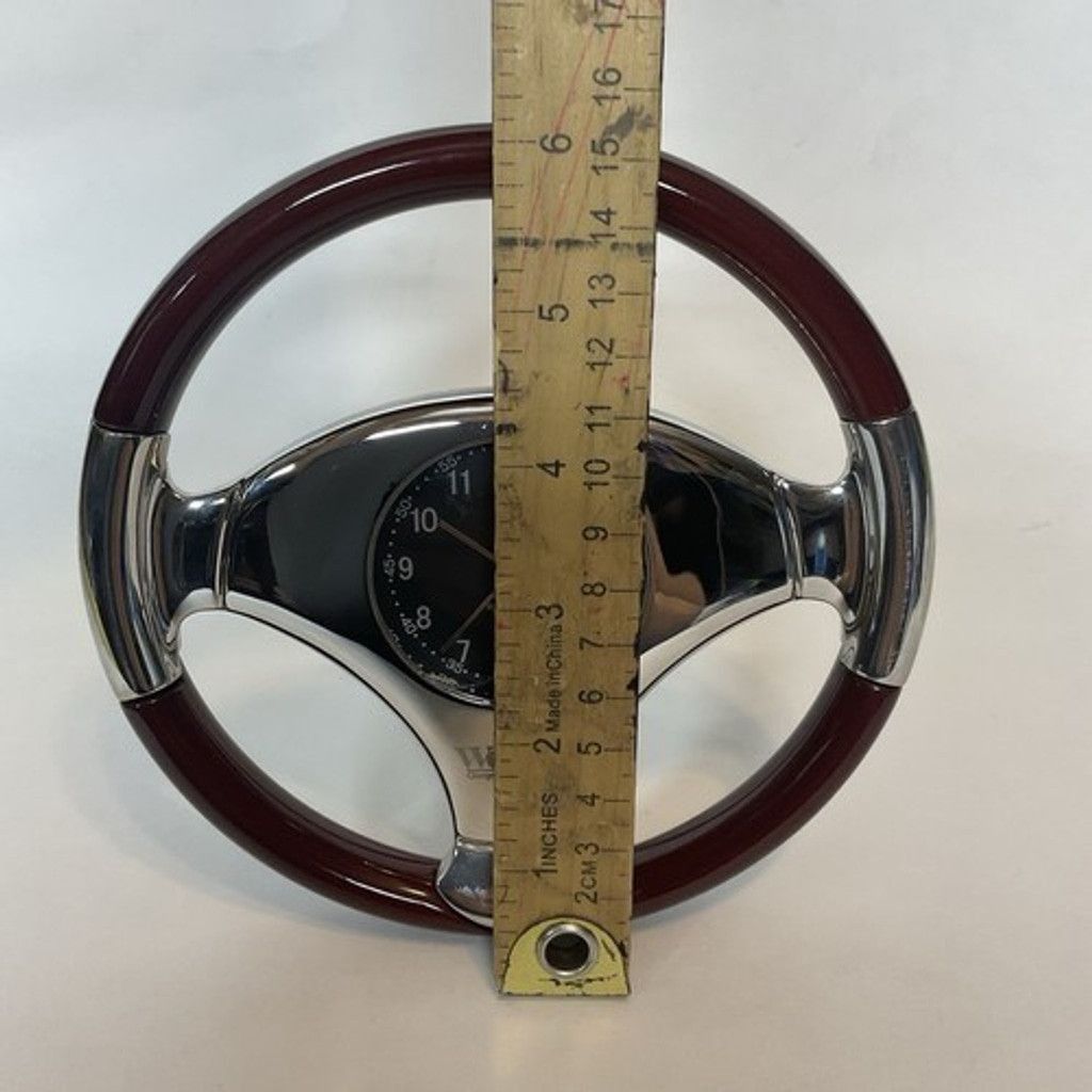J.M. Weston Vintage Weston Chrome and Steering Wheel Desk Clock 6" FLAW Size ONE SIZE - 3 Thumbnail